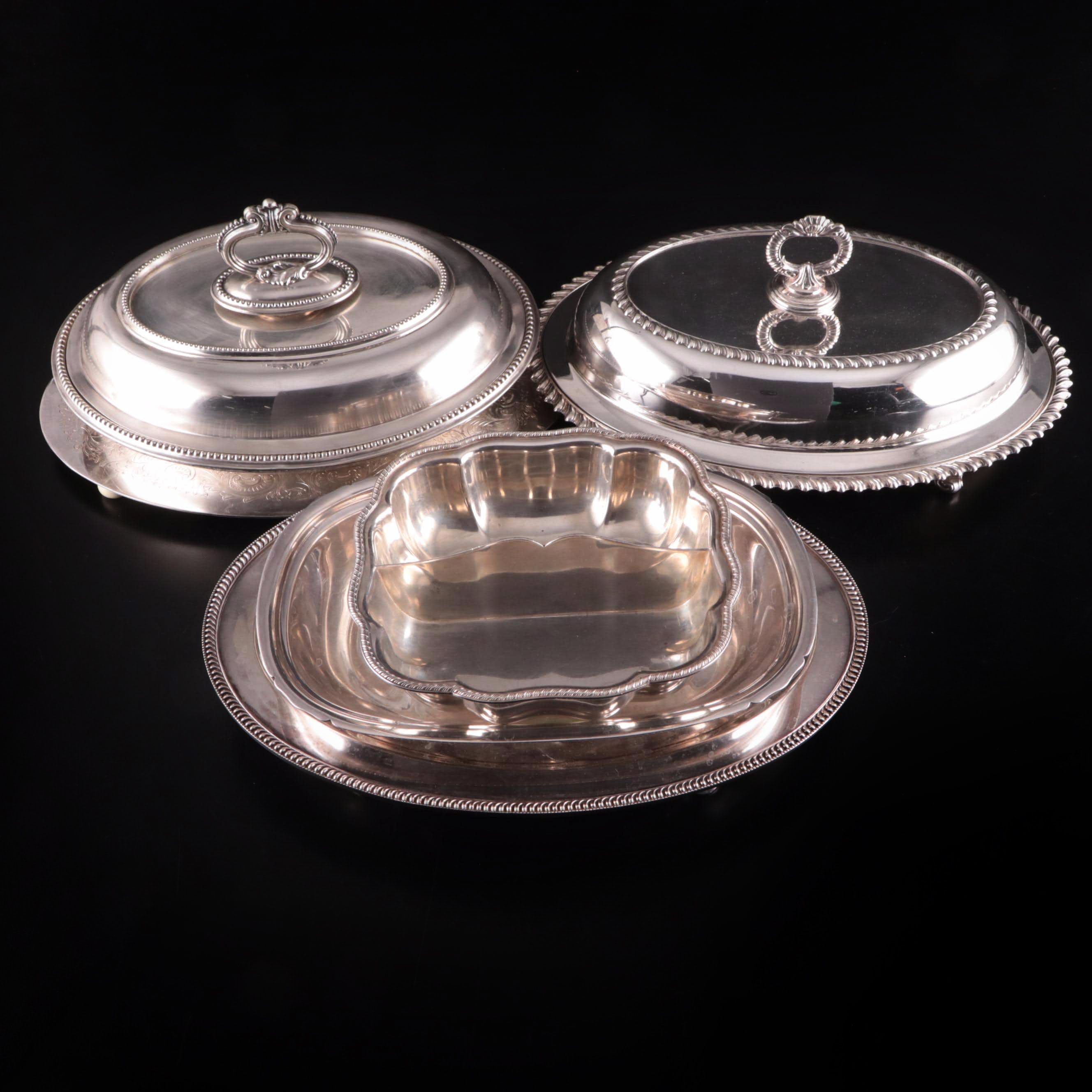 Walker & Hall  and Other Silver Plate Serving Dishes