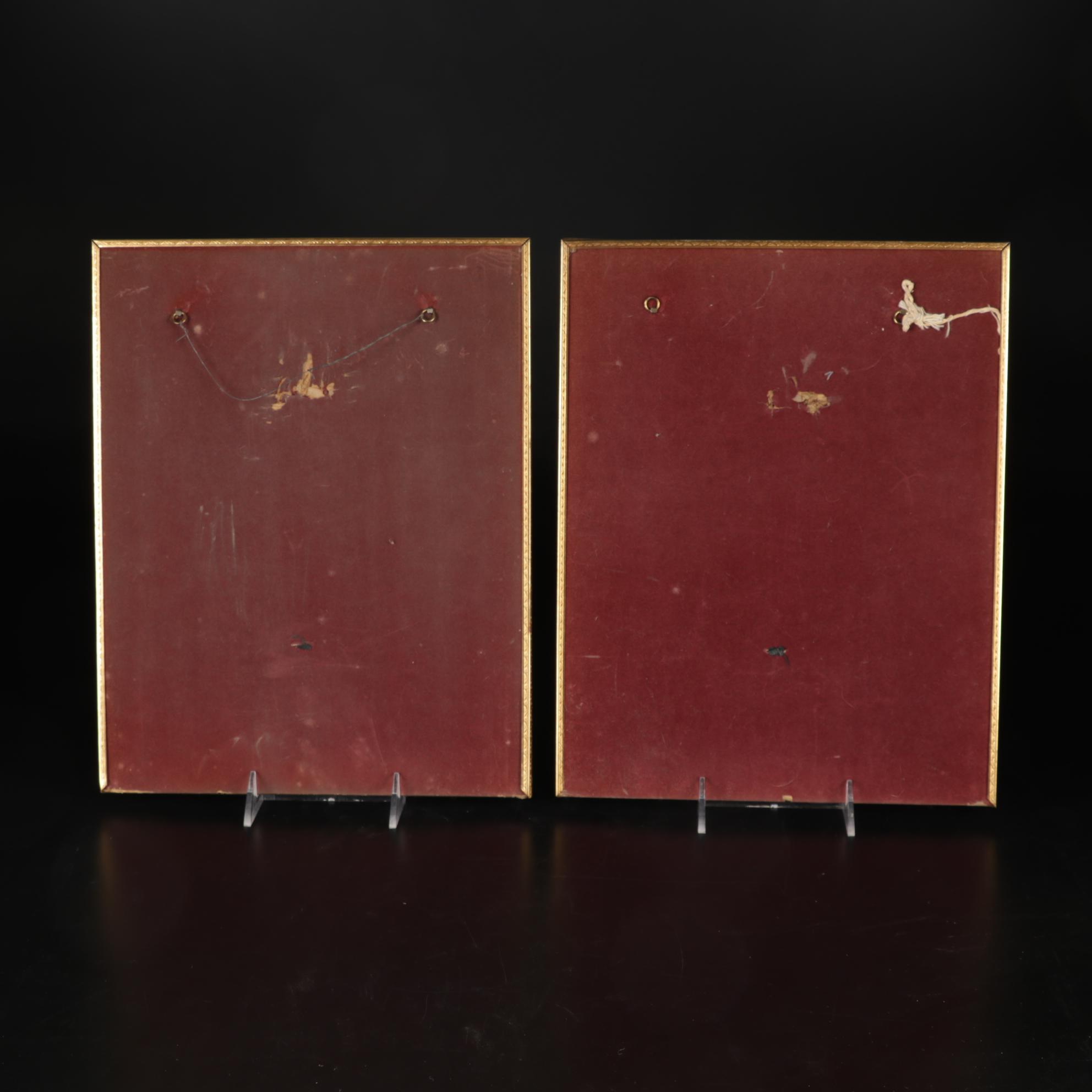 Marbro Lamp Co. Brass and Crystal Table Lamp Featured with Pair of Gilt Frames