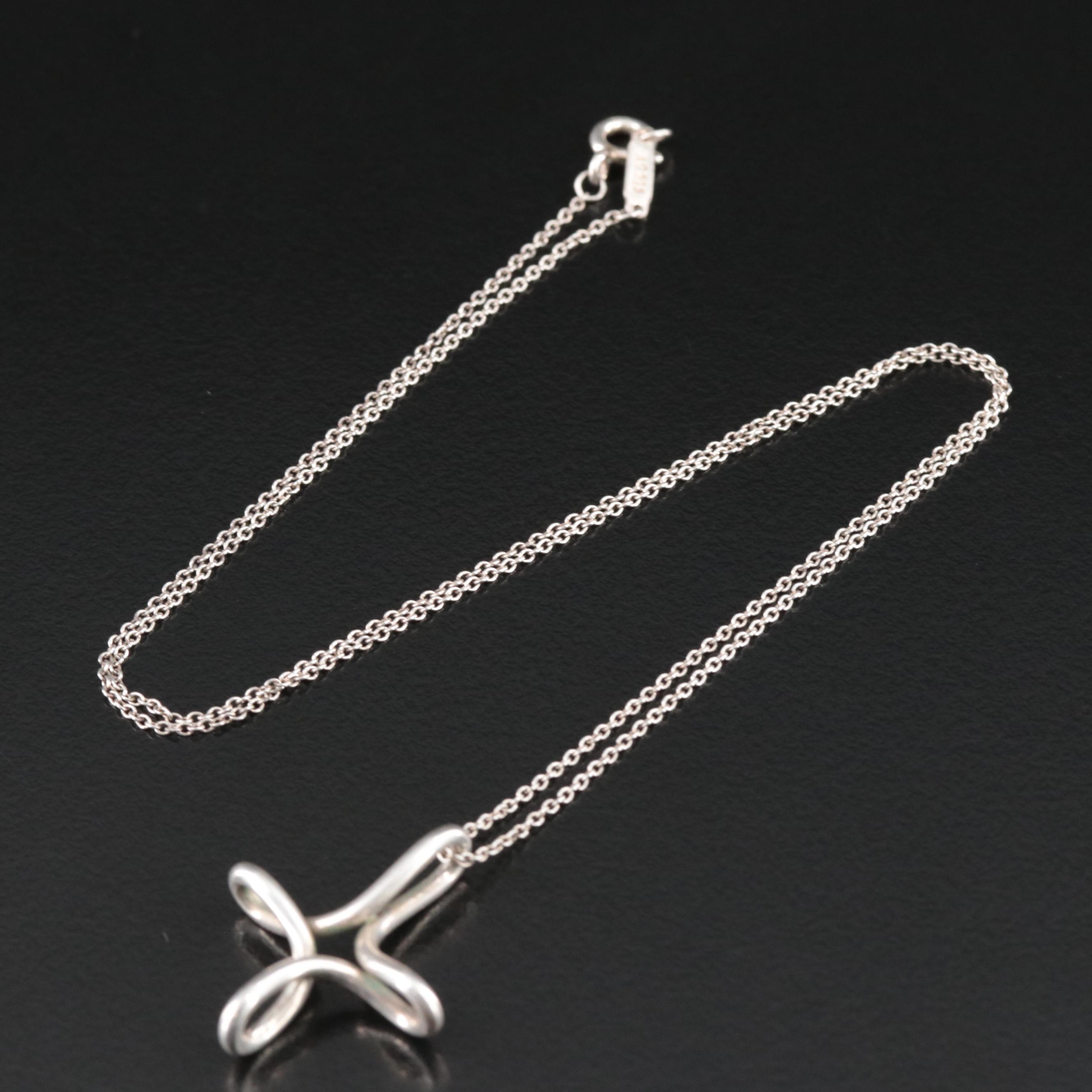 Elsa Peretti for Tiffany & Co. Sterling Infinity Cross Pendant Necklace