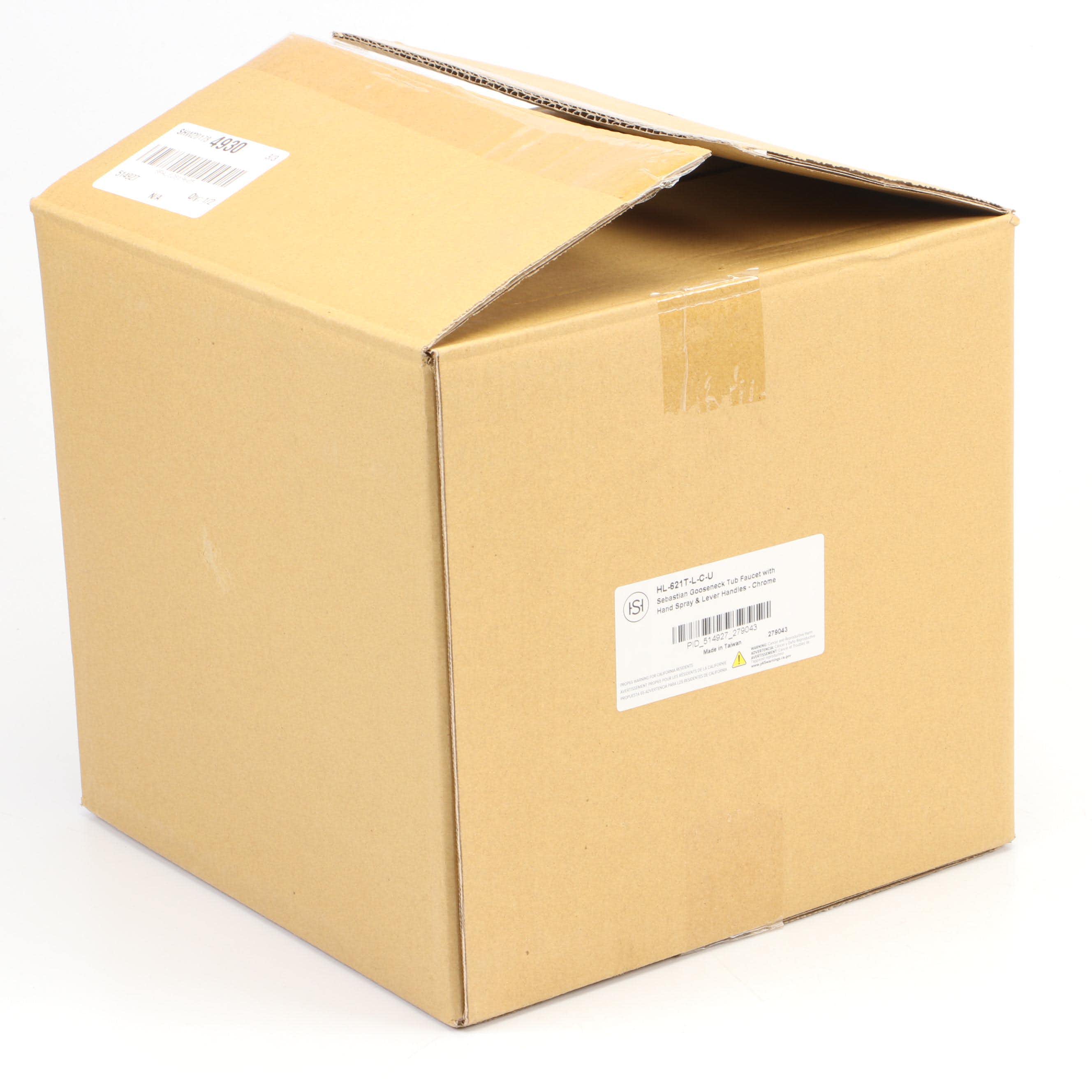 Signature Hardware Chrome Sebastian Gooseneck Tub Faucet with Spray and Handles