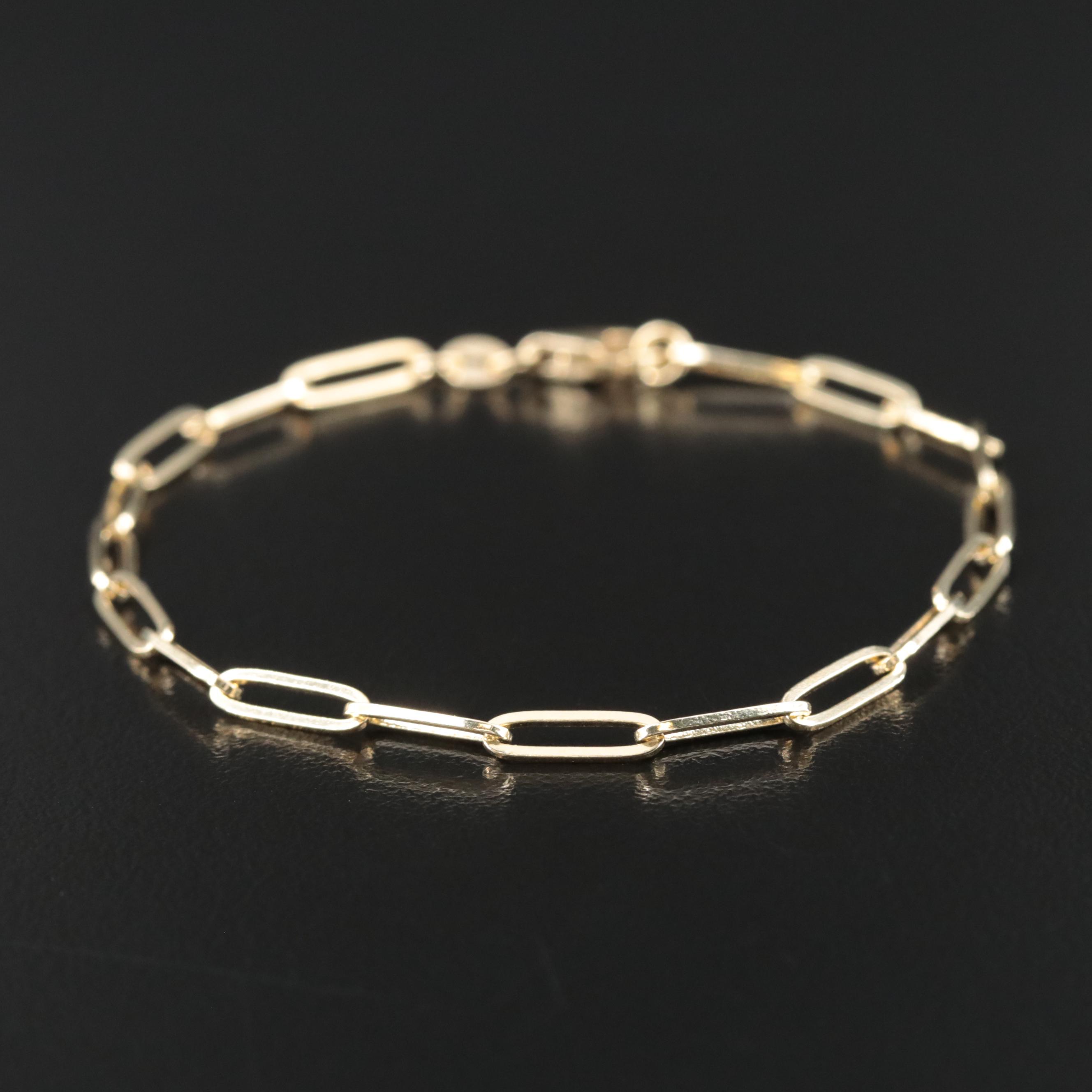 14K Paper Clip Link Bracelet