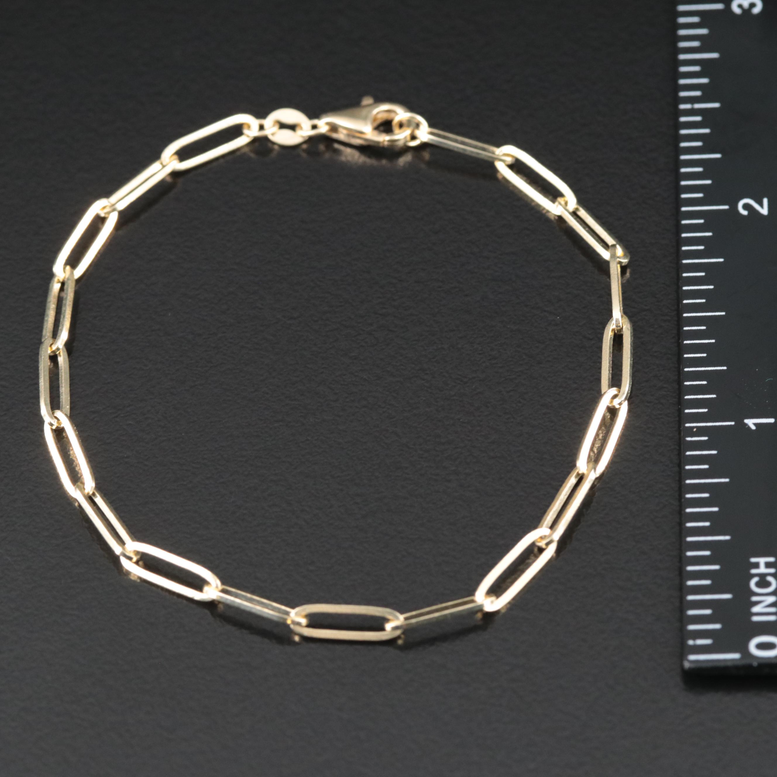 14K Paper Clip Link Bracelet