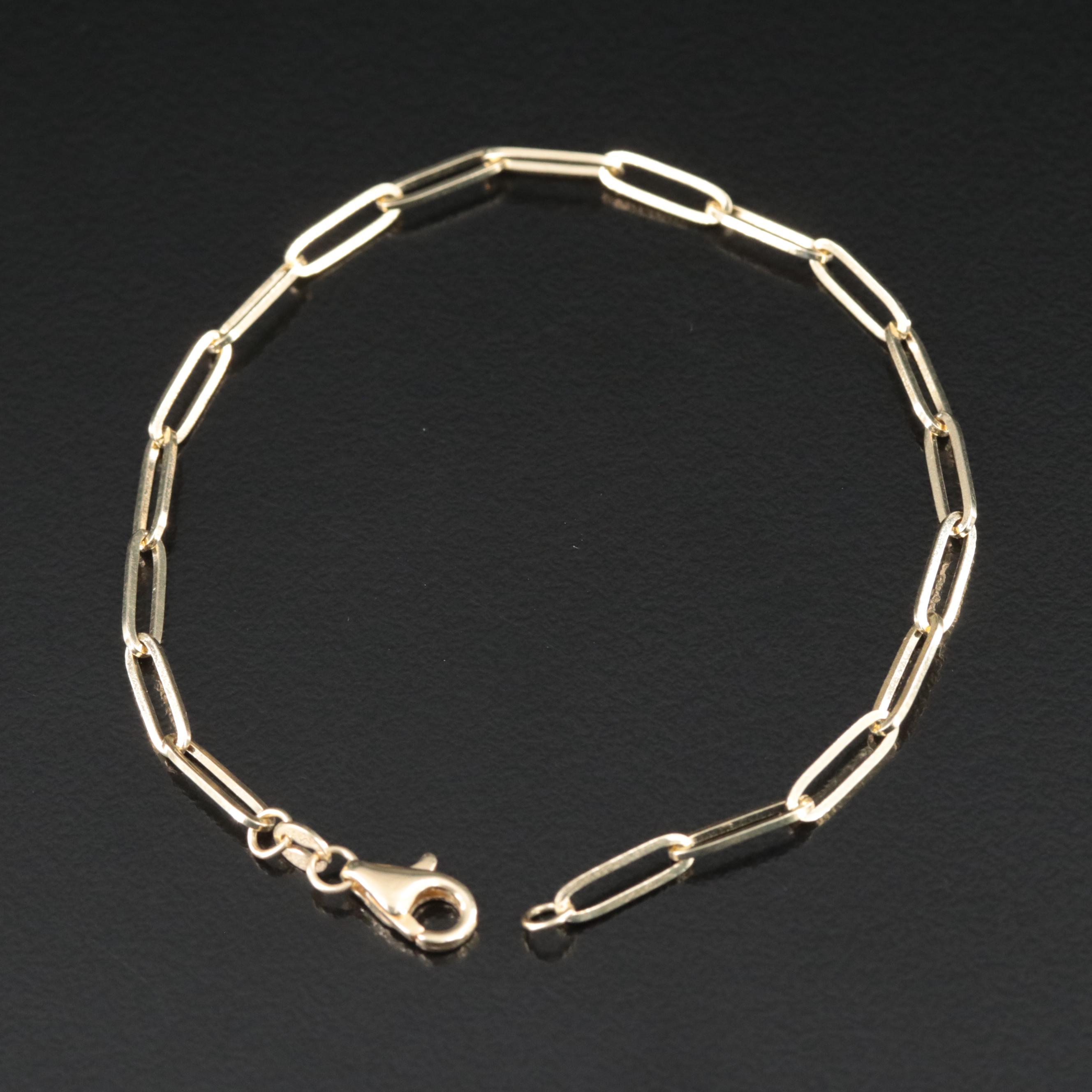 14K Paper Clip Link Bracelet