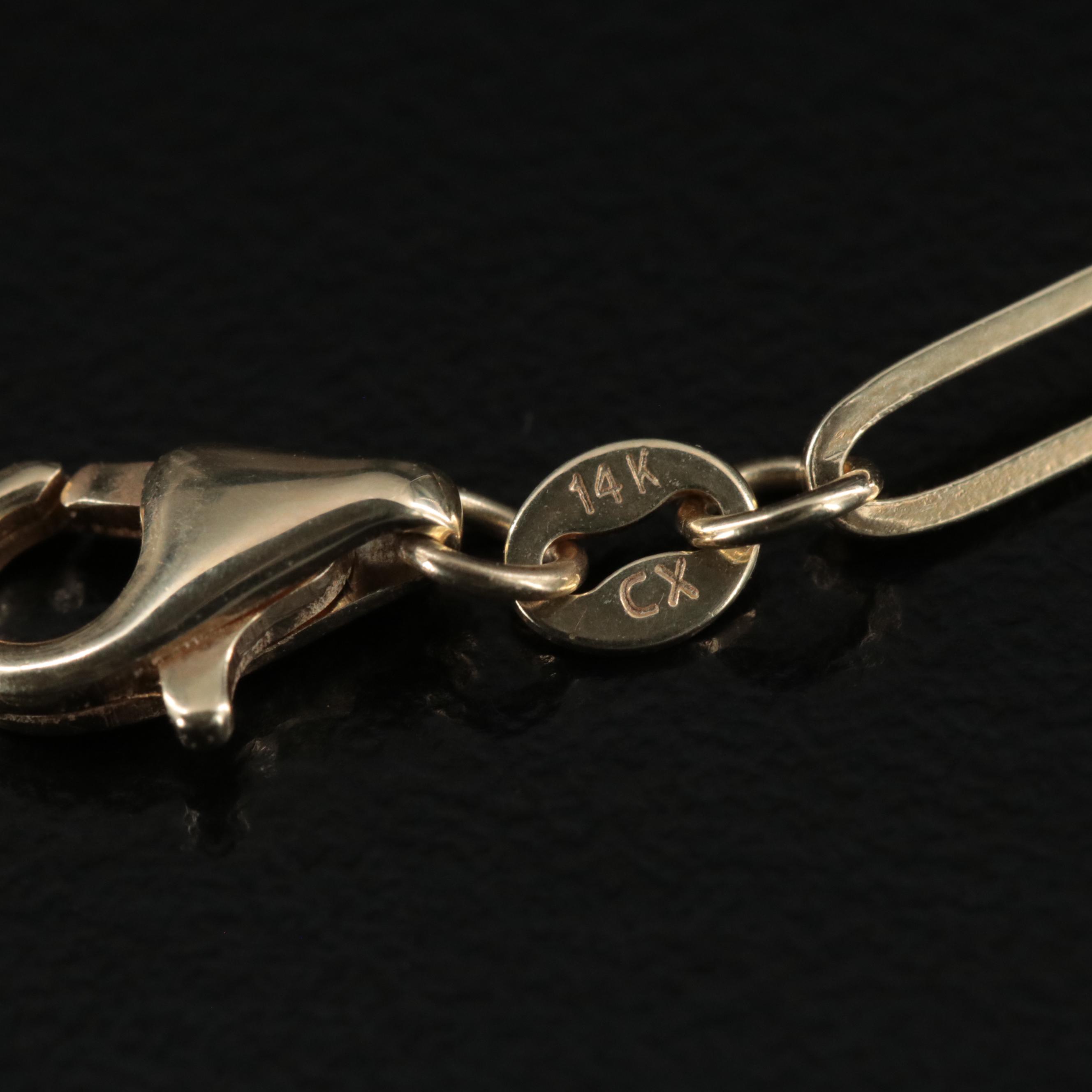 14K Paper Clip Link Bracelet