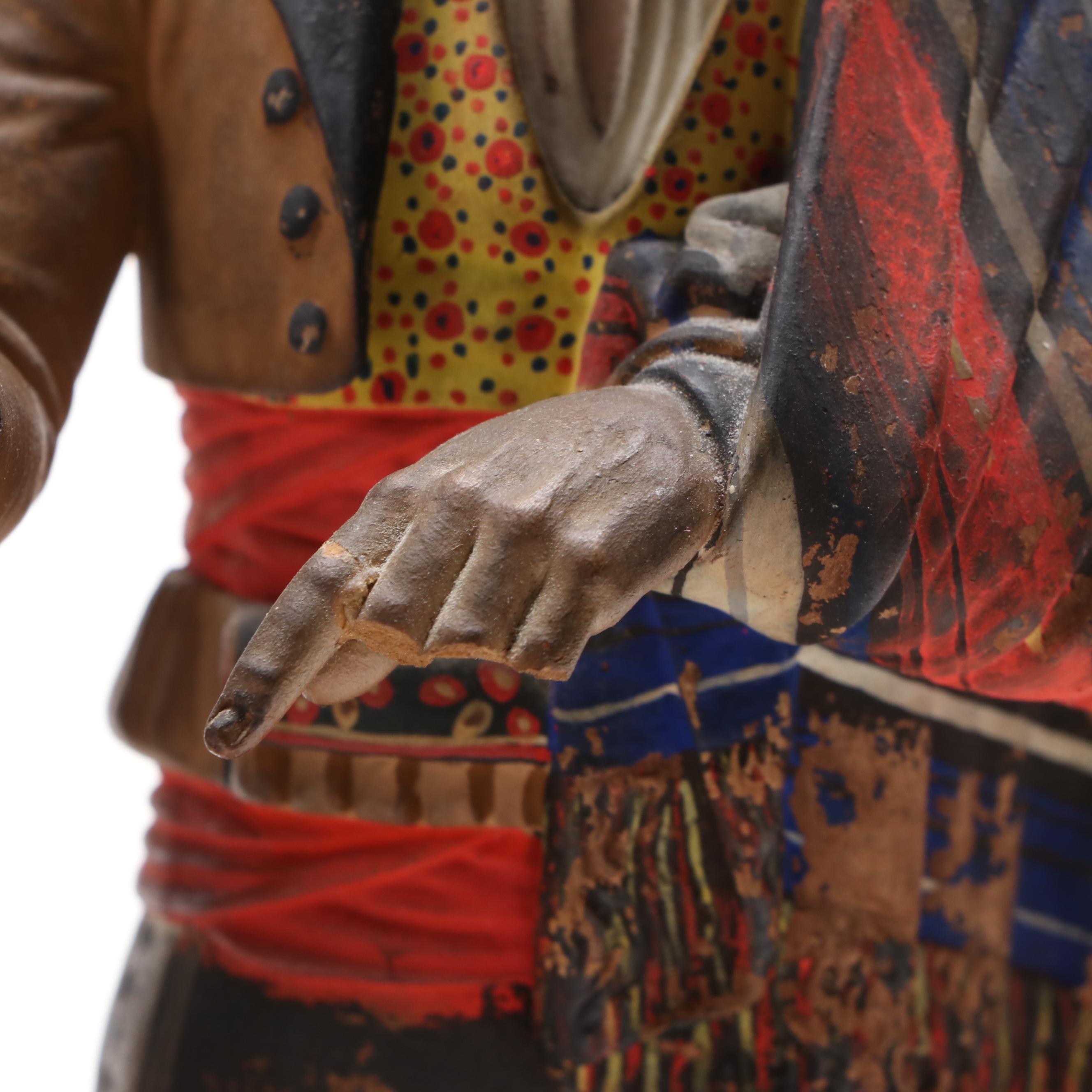 Pair of Jose Cubero Spanish Cold-Painted Terracotta Figures