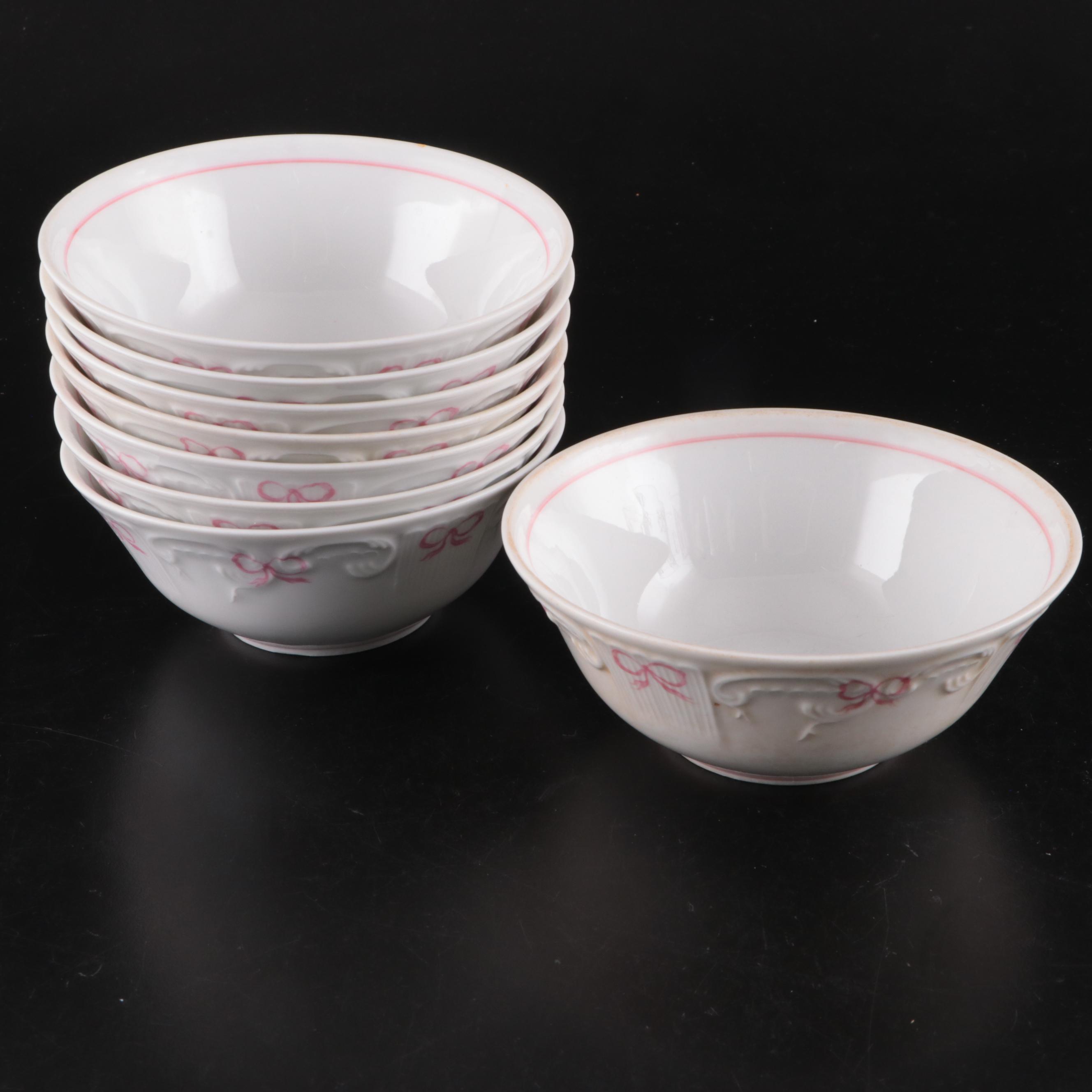 Vista Alegre and Other  "Ruban Pink" Porcelain Dinnerware and Glass Stemware