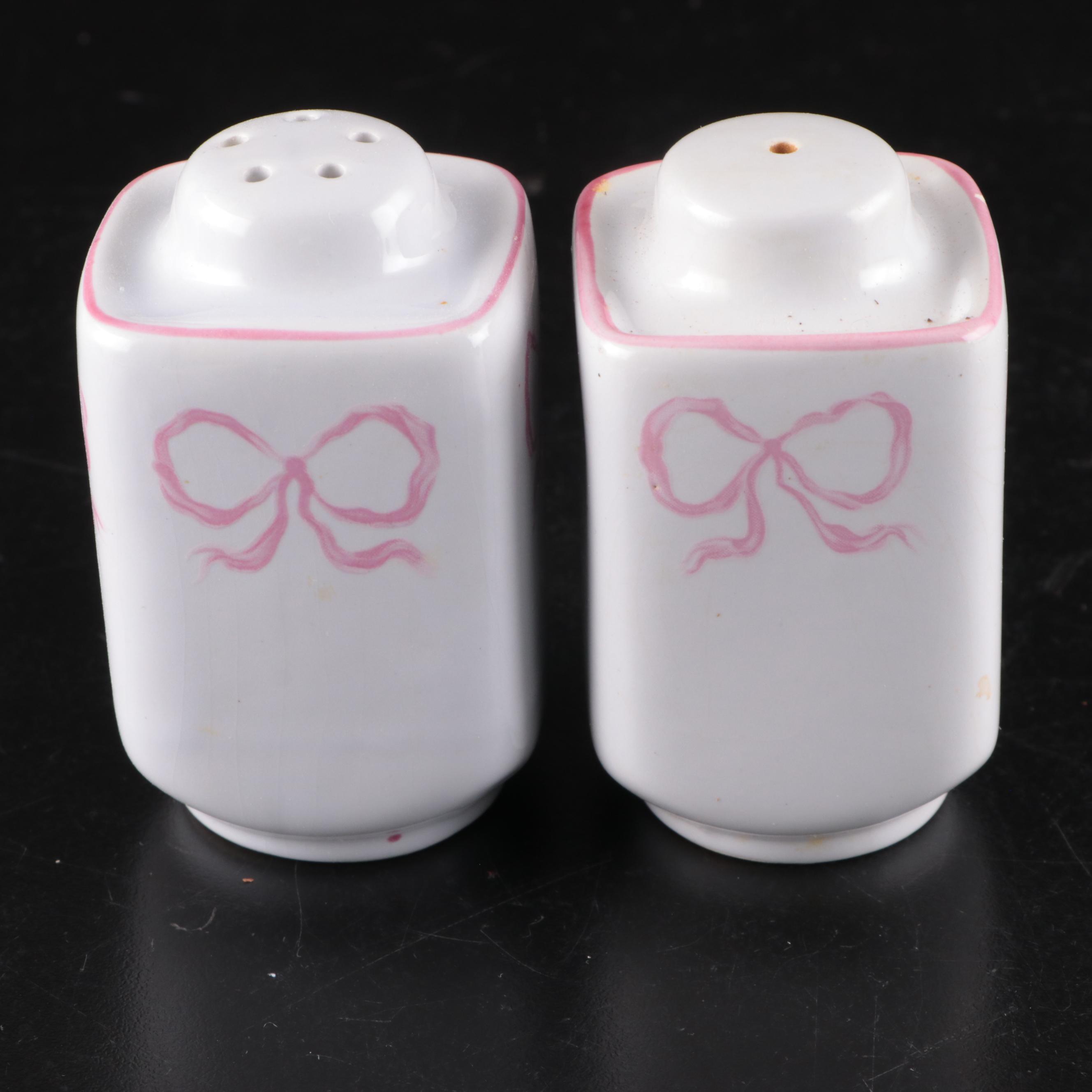 Vista Alegre and Other  "Ruban Pink" Porcelain Dinnerware and Glass Stemware