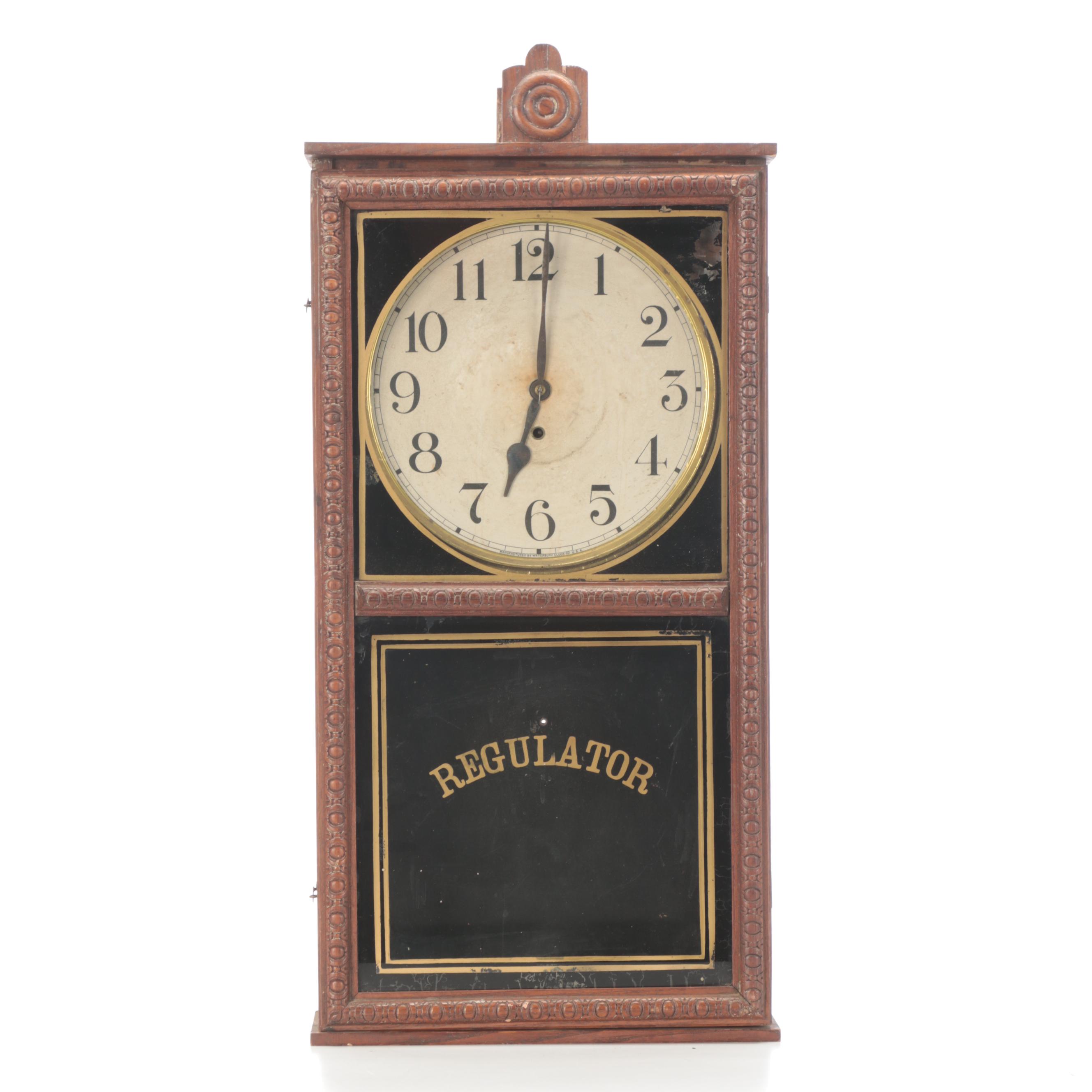 Waterbury  "Crane" Regulator Clock, Early 20th Century
