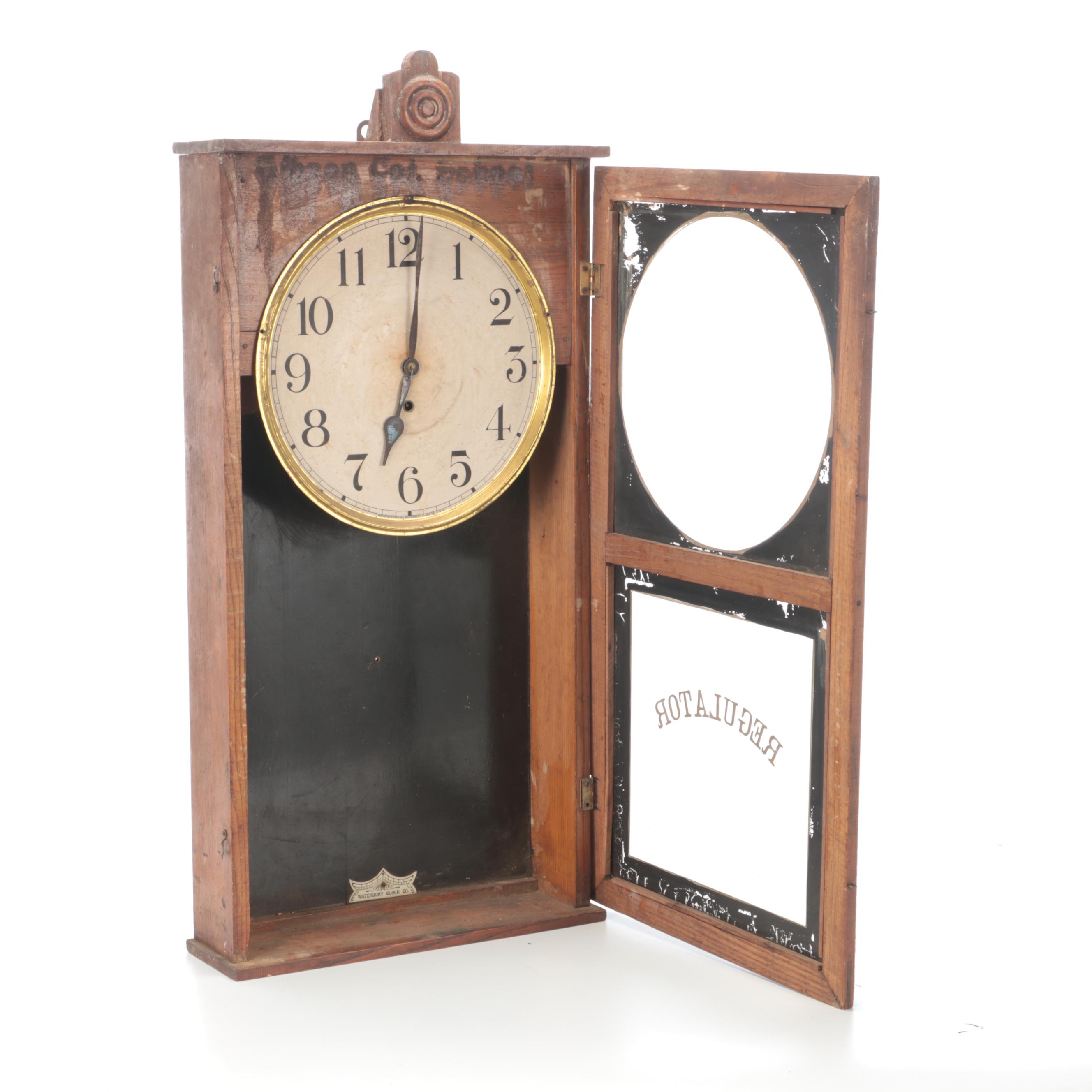 Waterbury  "Crane" Regulator Clock, Early 20th Century