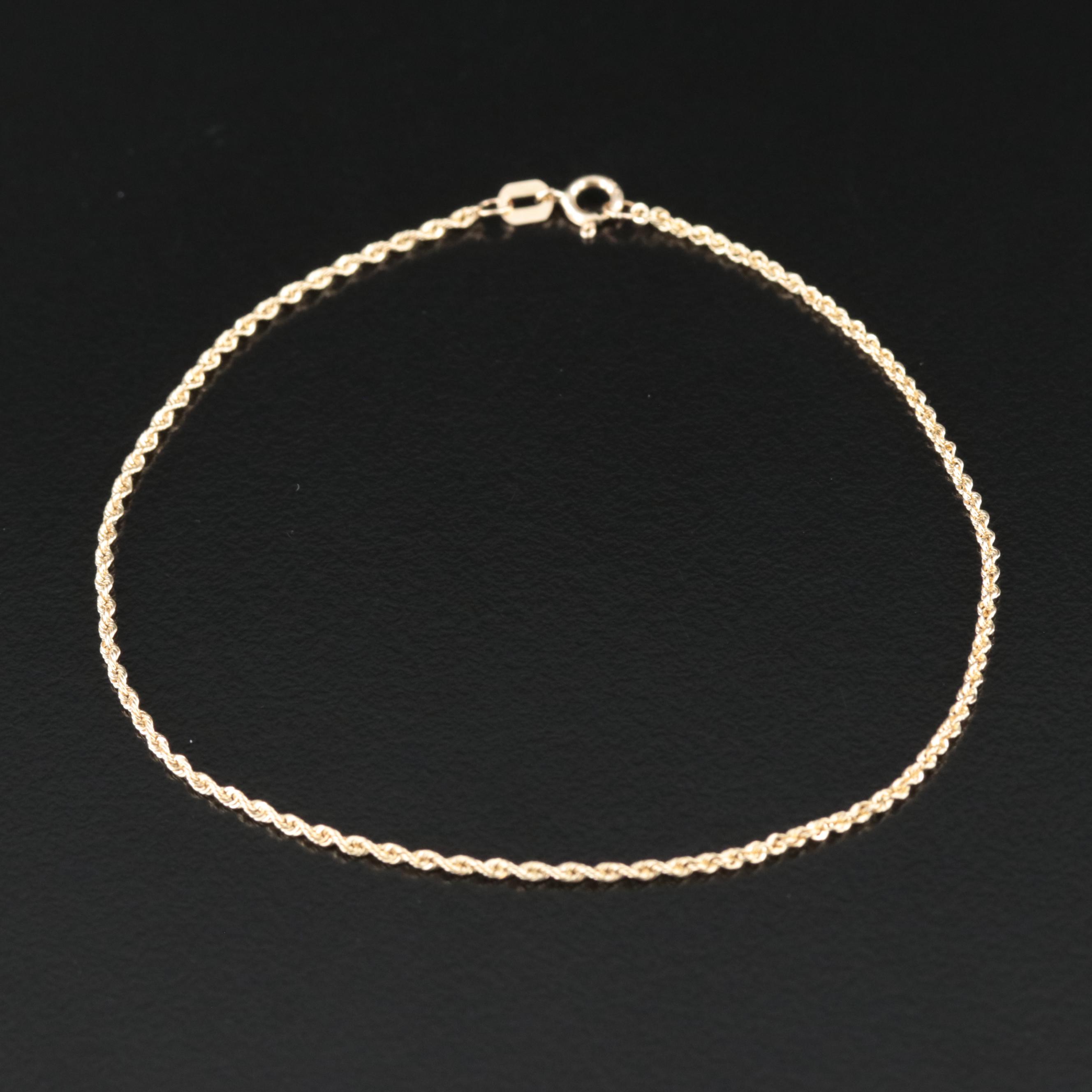 14K Rope Chain Bracelet