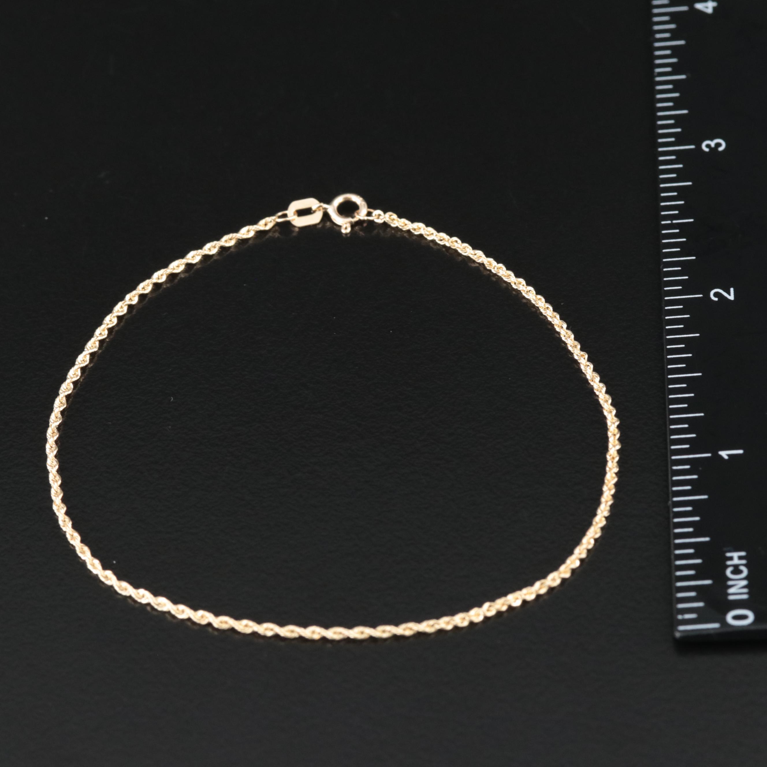 14K Rope Chain Bracelet