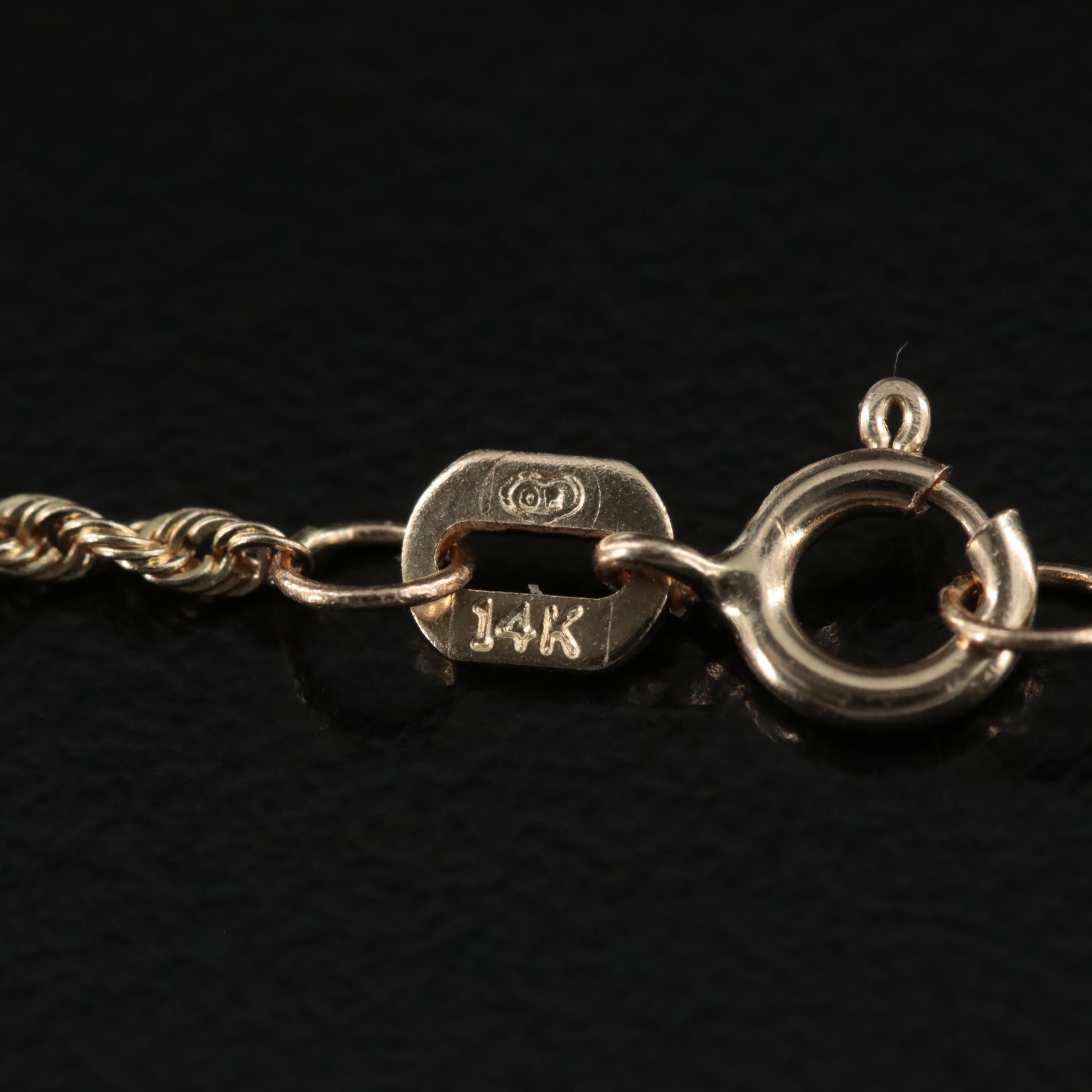 14K Rope Chain Bracelet