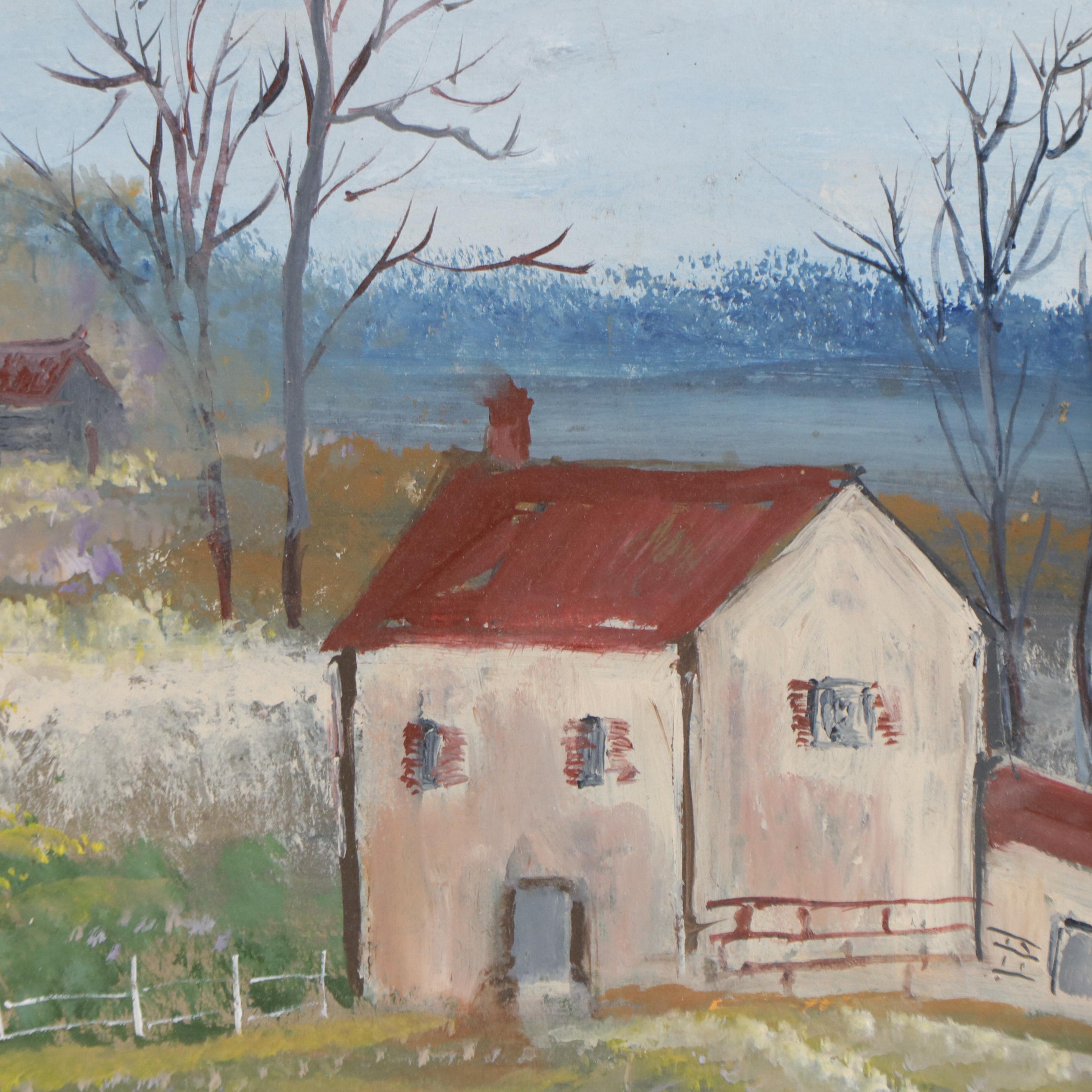 L. Kennedy Oil Painting of Street Scene