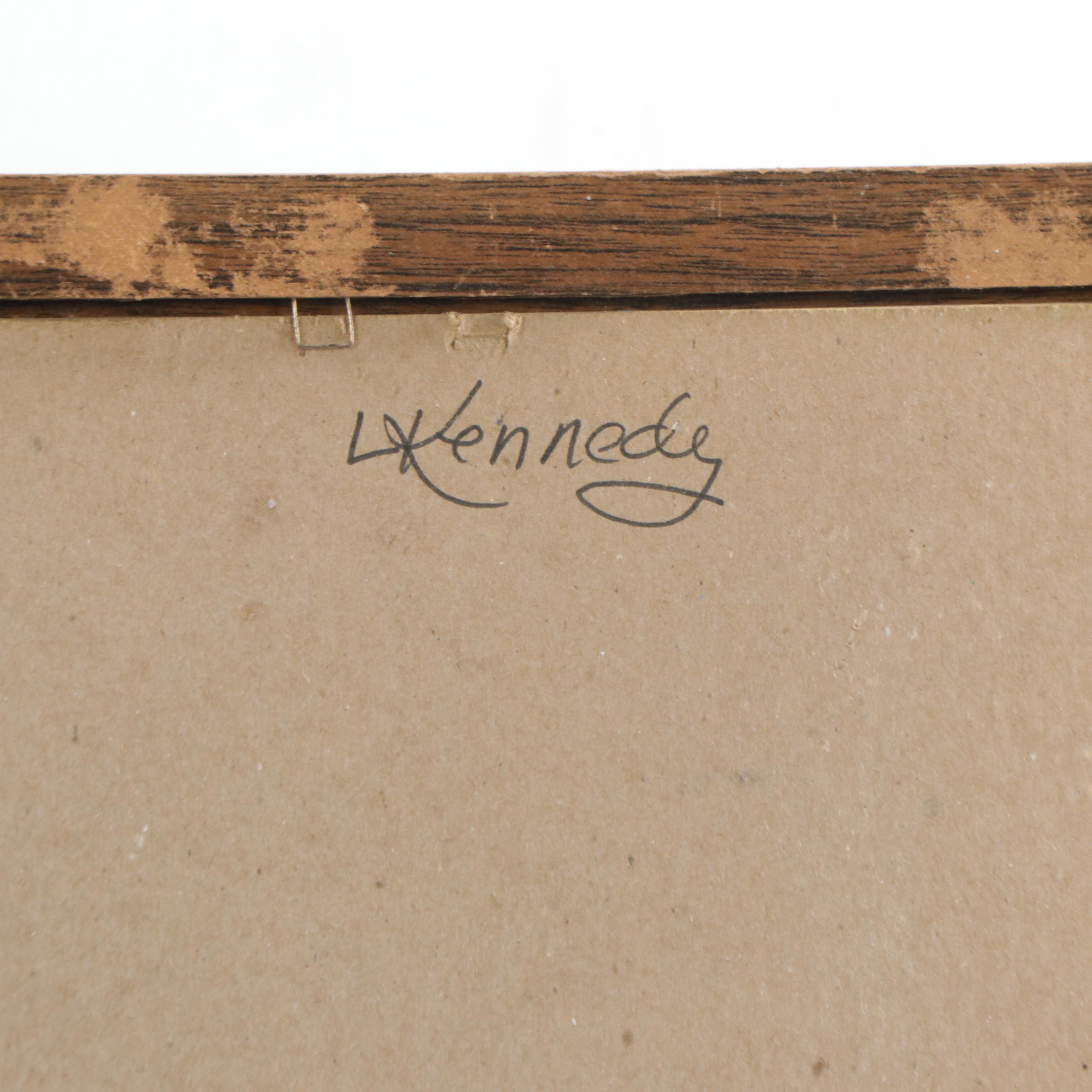 L. Kennedy Oil Painting of Street Scene