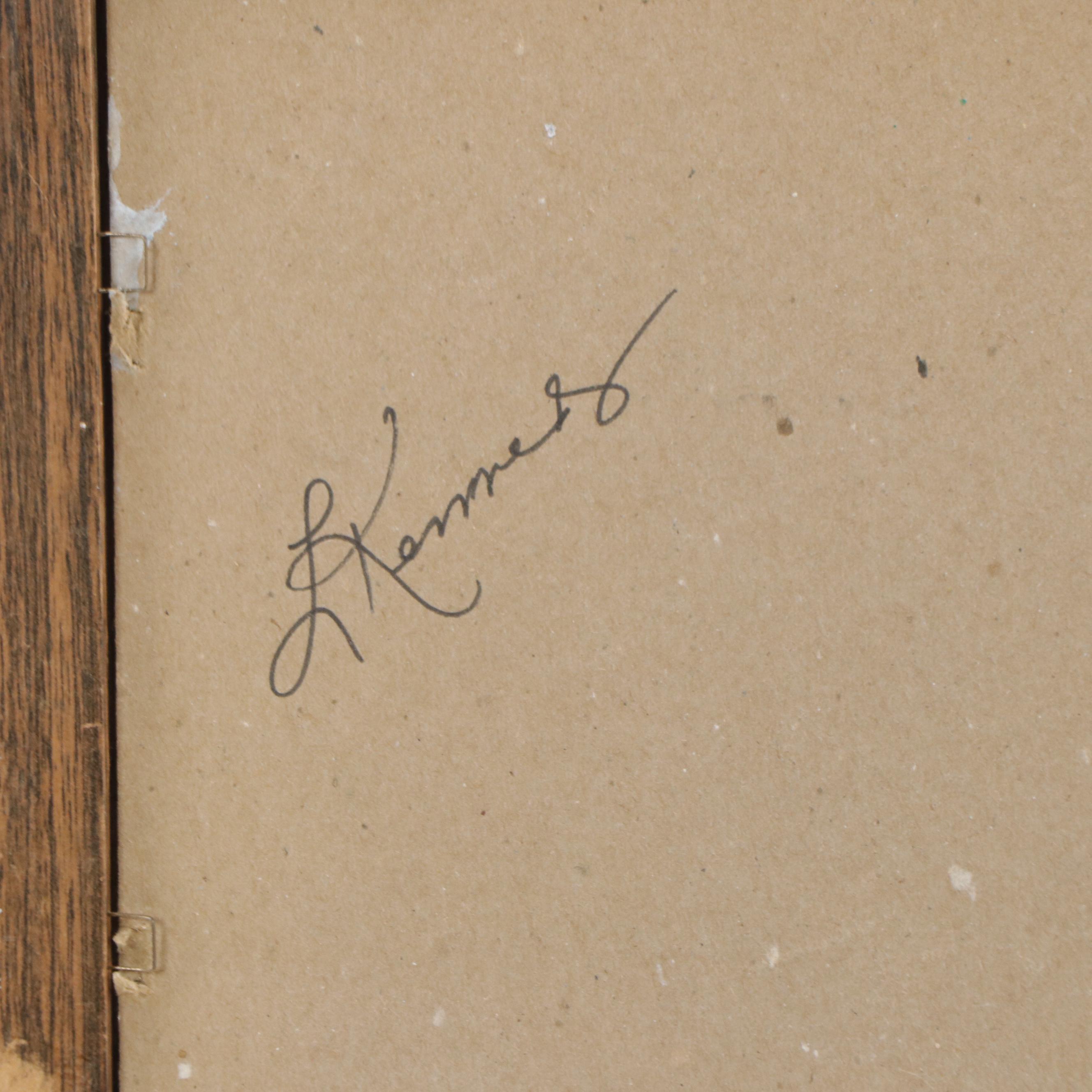 L. Kennedy Oil Painting of Street Scene