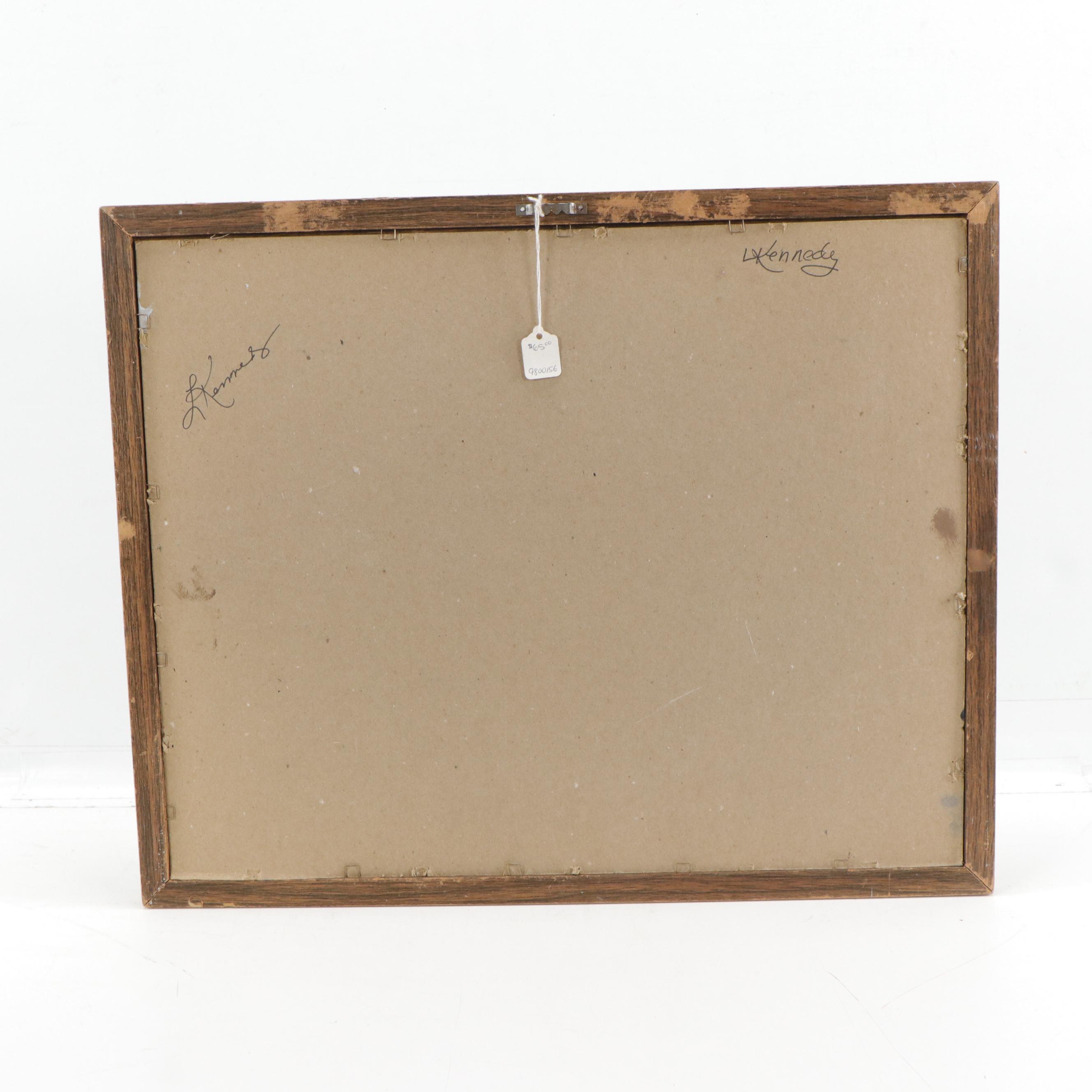 L. Kennedy Oil Painting of Street Scene