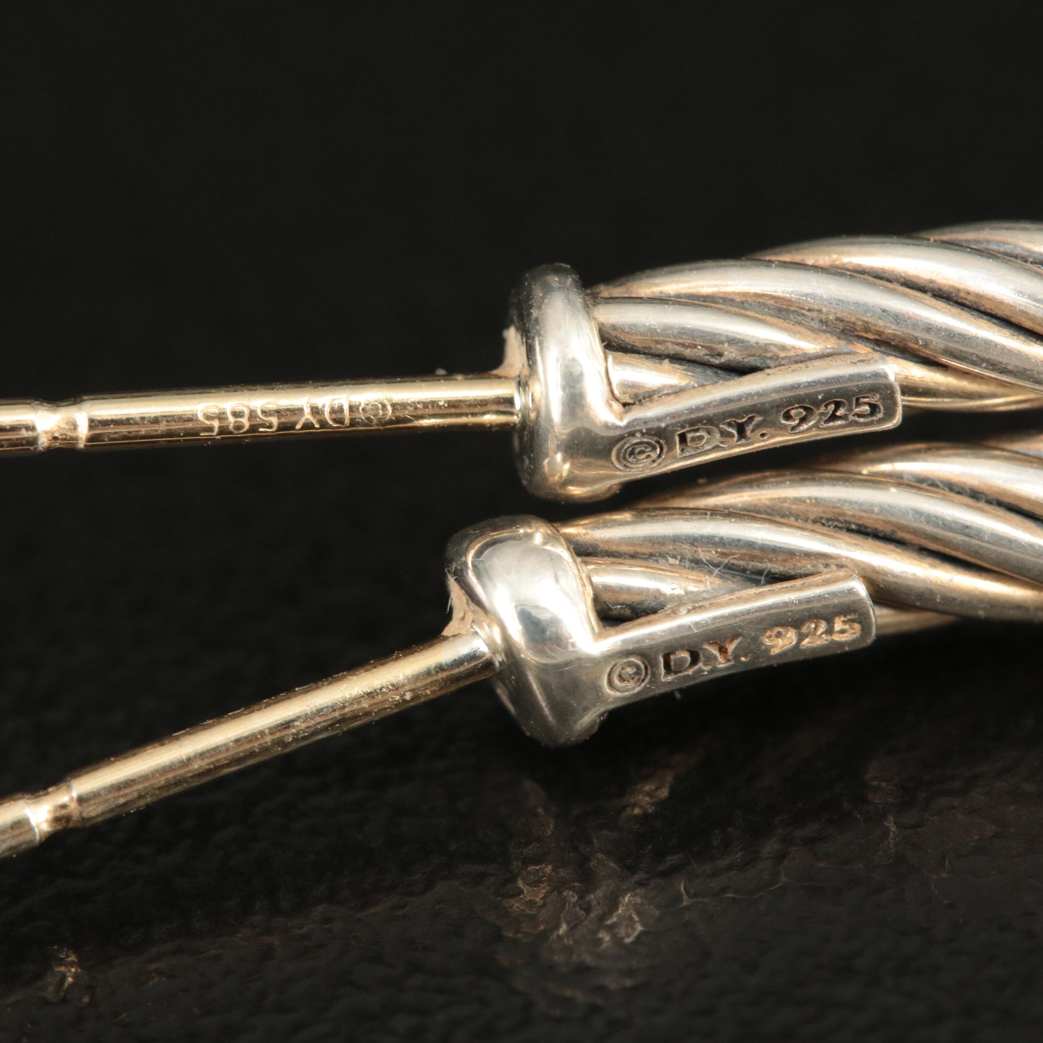 David Yurman Sterling Cable Hoop Earrings