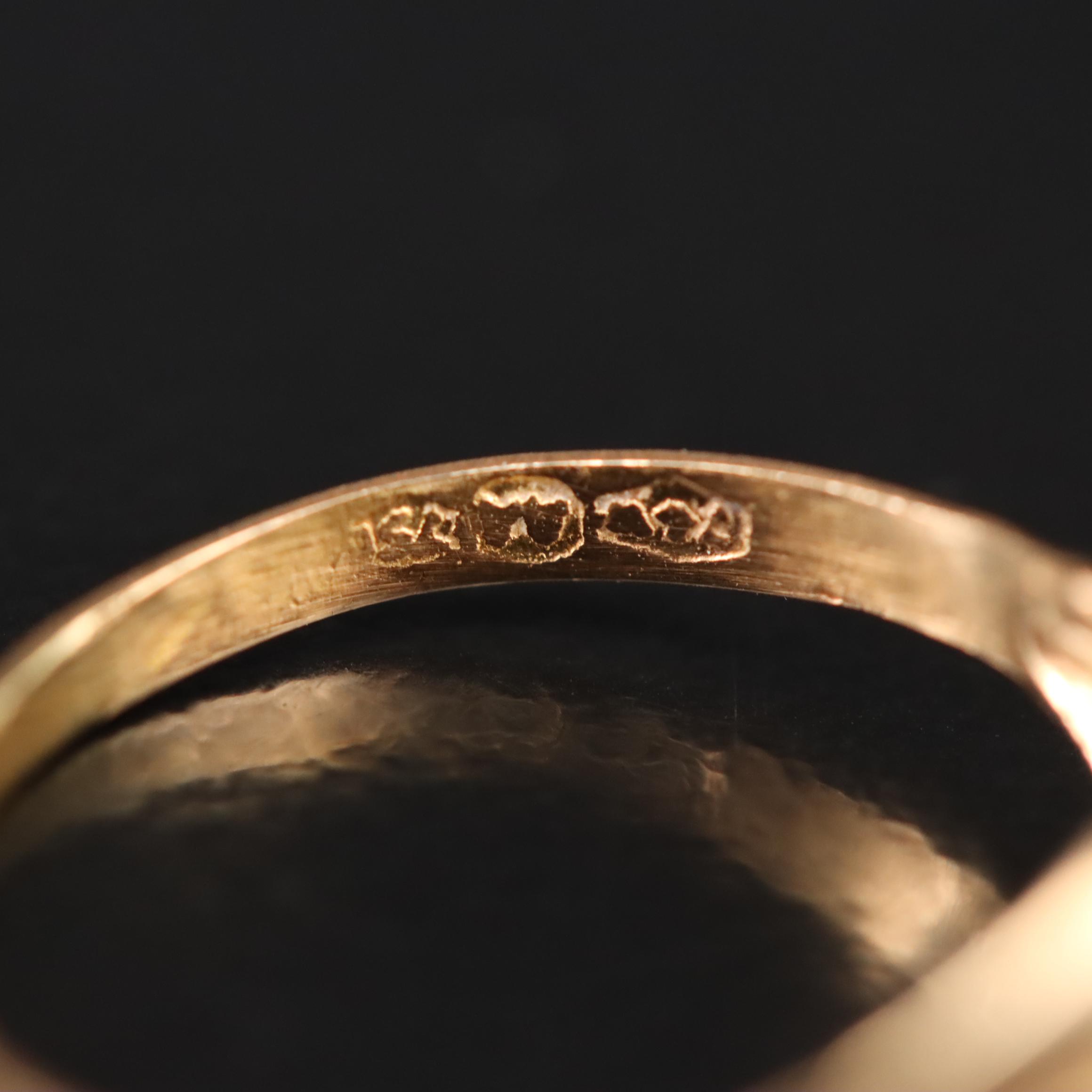 Vintage 18K Rose Gold Letter "R" Ring