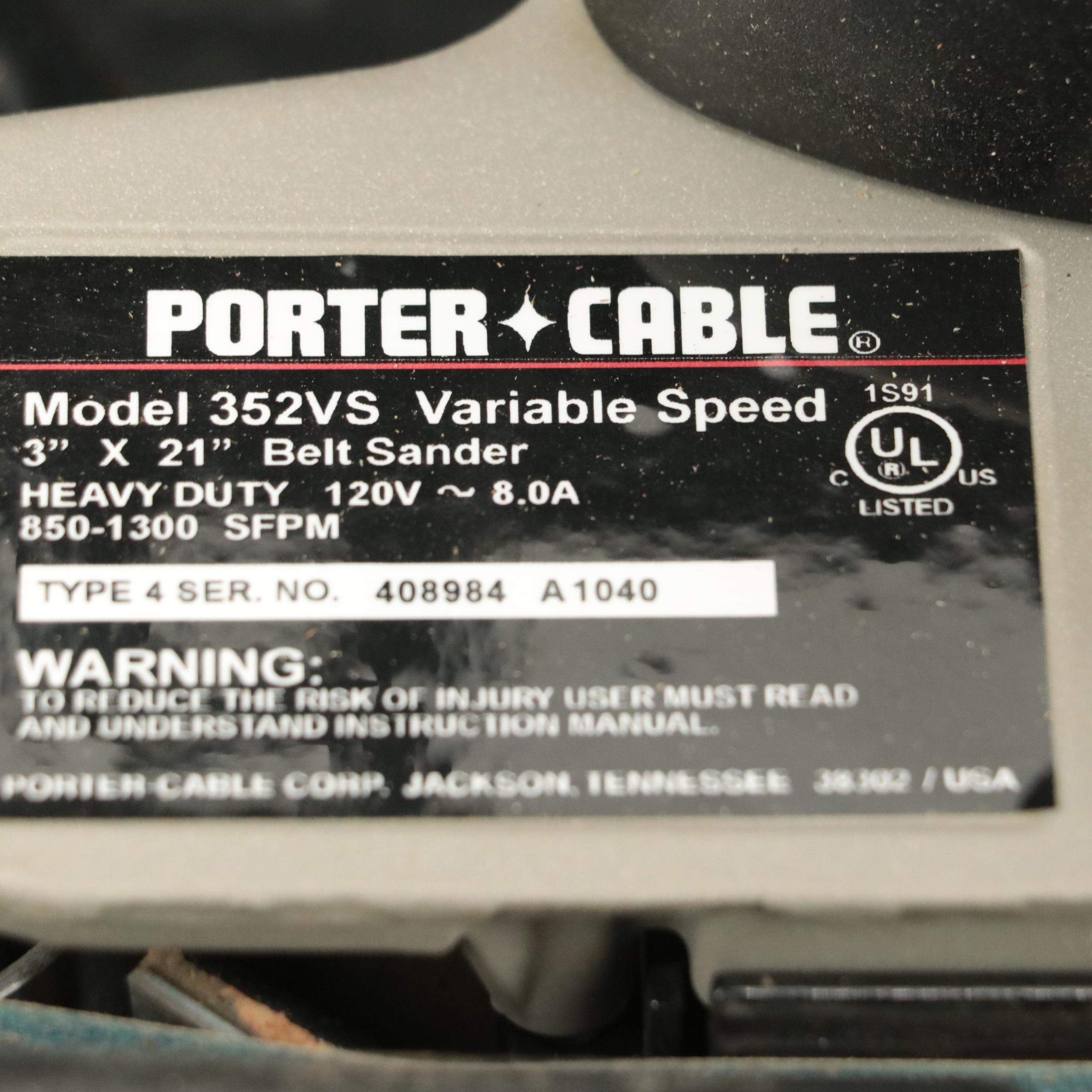 Porter-Cable Belt Sander and Makita Finishing Sander with Sanding Belts