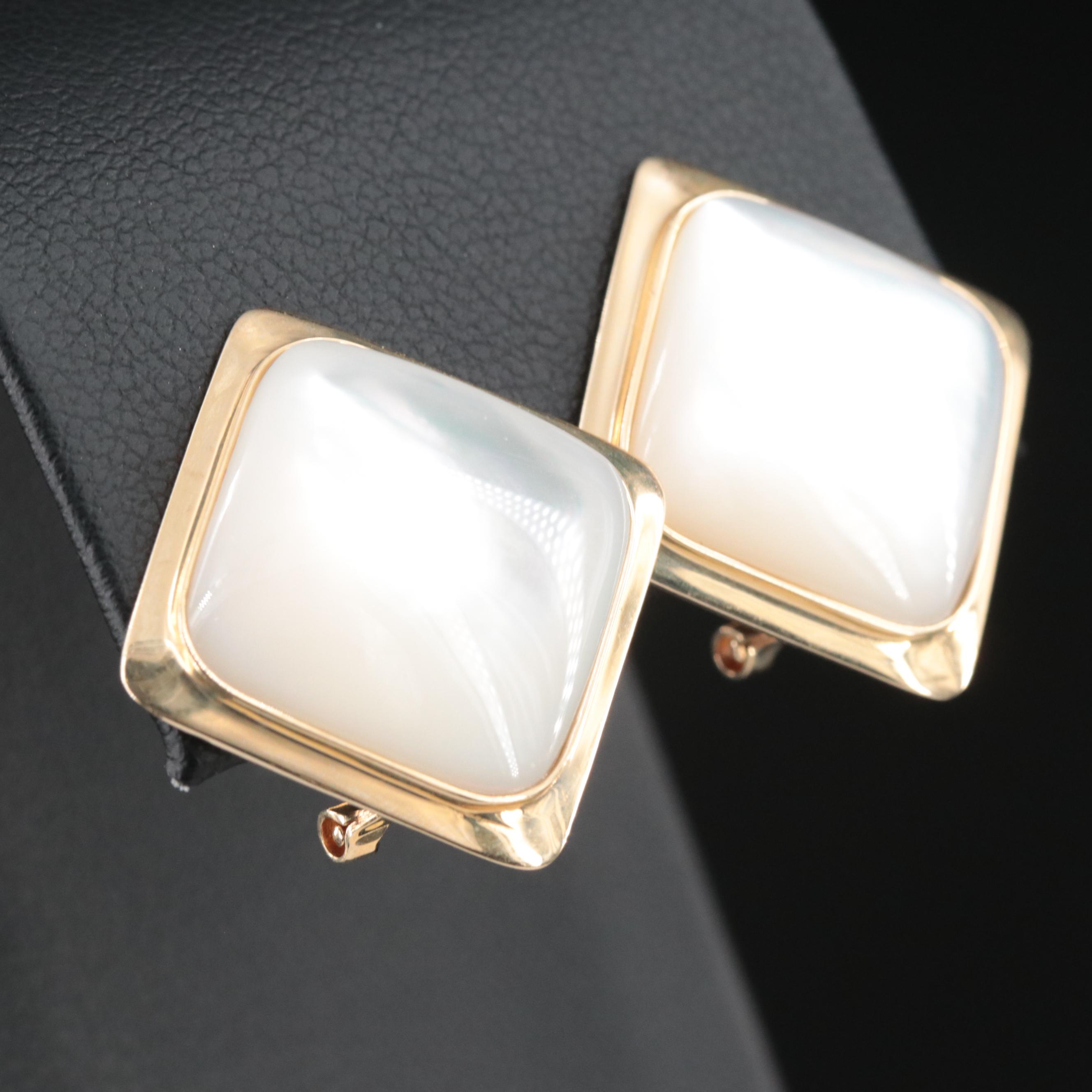 14K Mother of Pearl Earrings