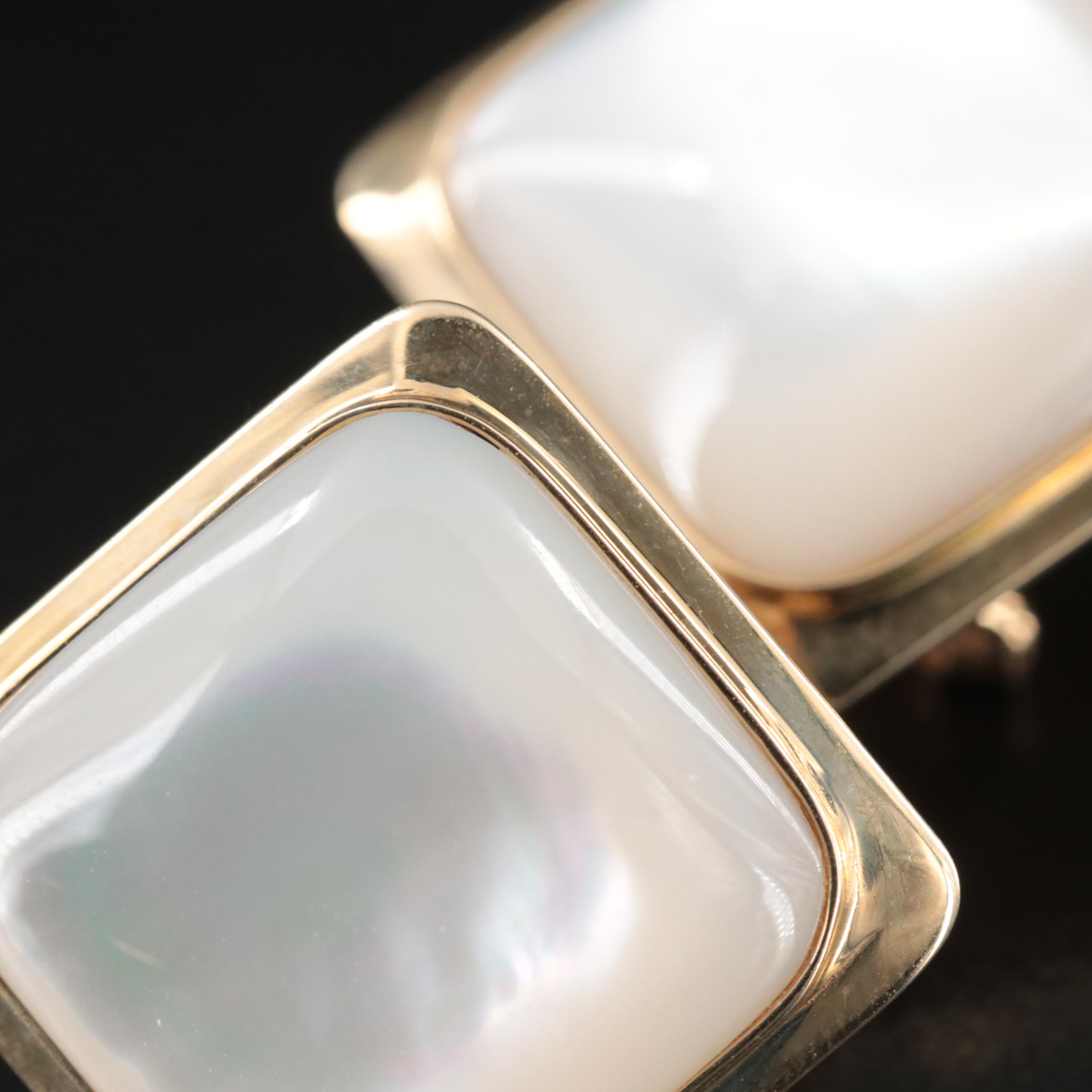 14K Mother of Pearl Earrings