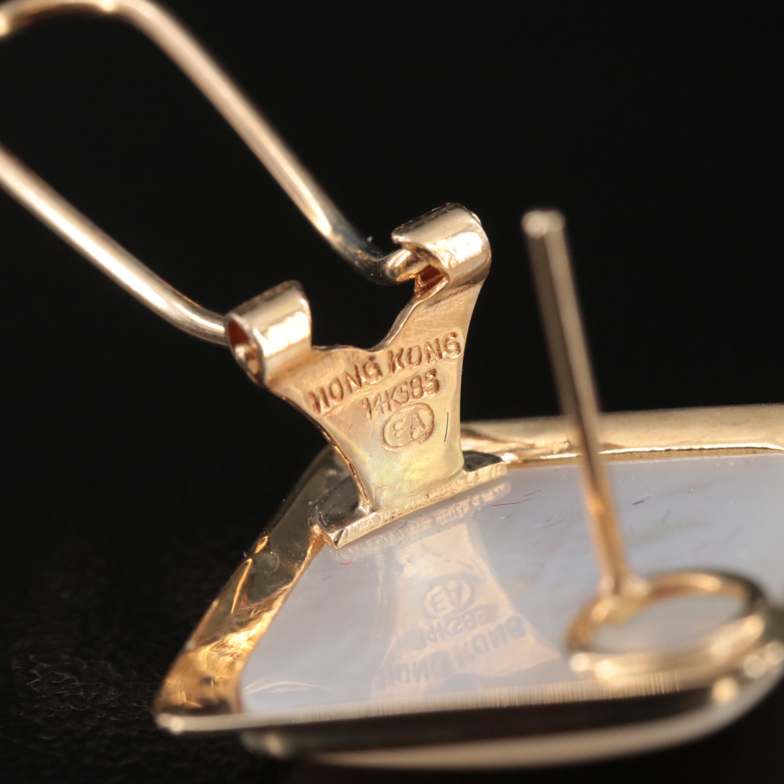 14K Mother of Pearl Earrings