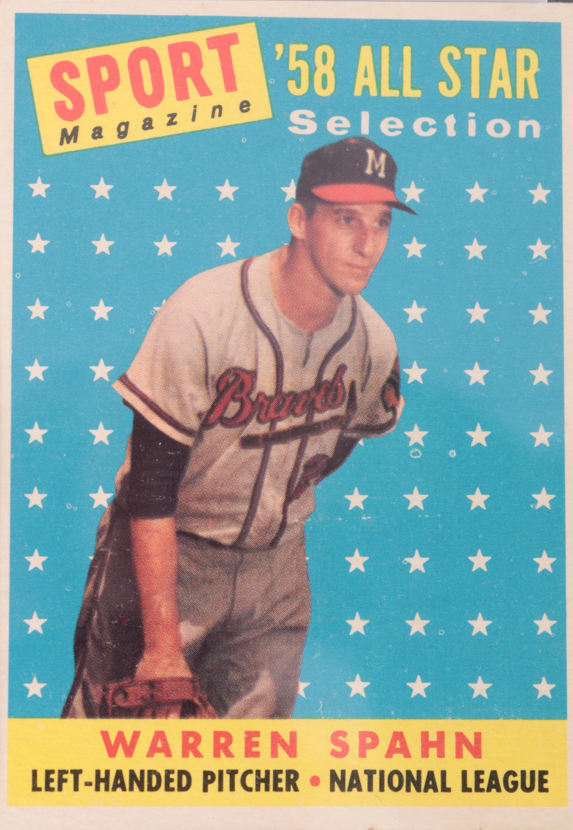 1958 Topps Warren Spahn All Star Graded PSA 5 Baseball Card