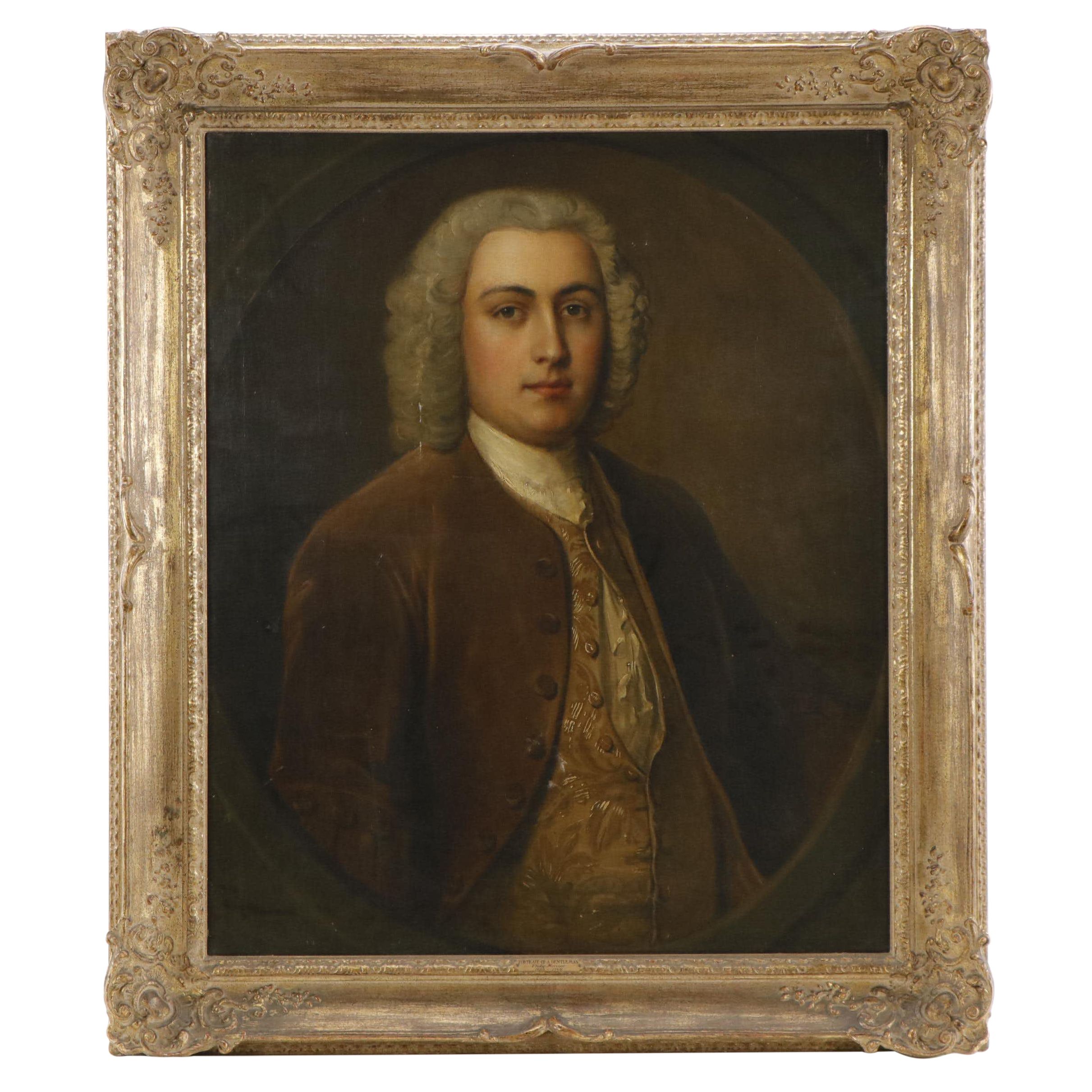Phillip Mercier Oil Painting Portrait of a Gentleman, 1752