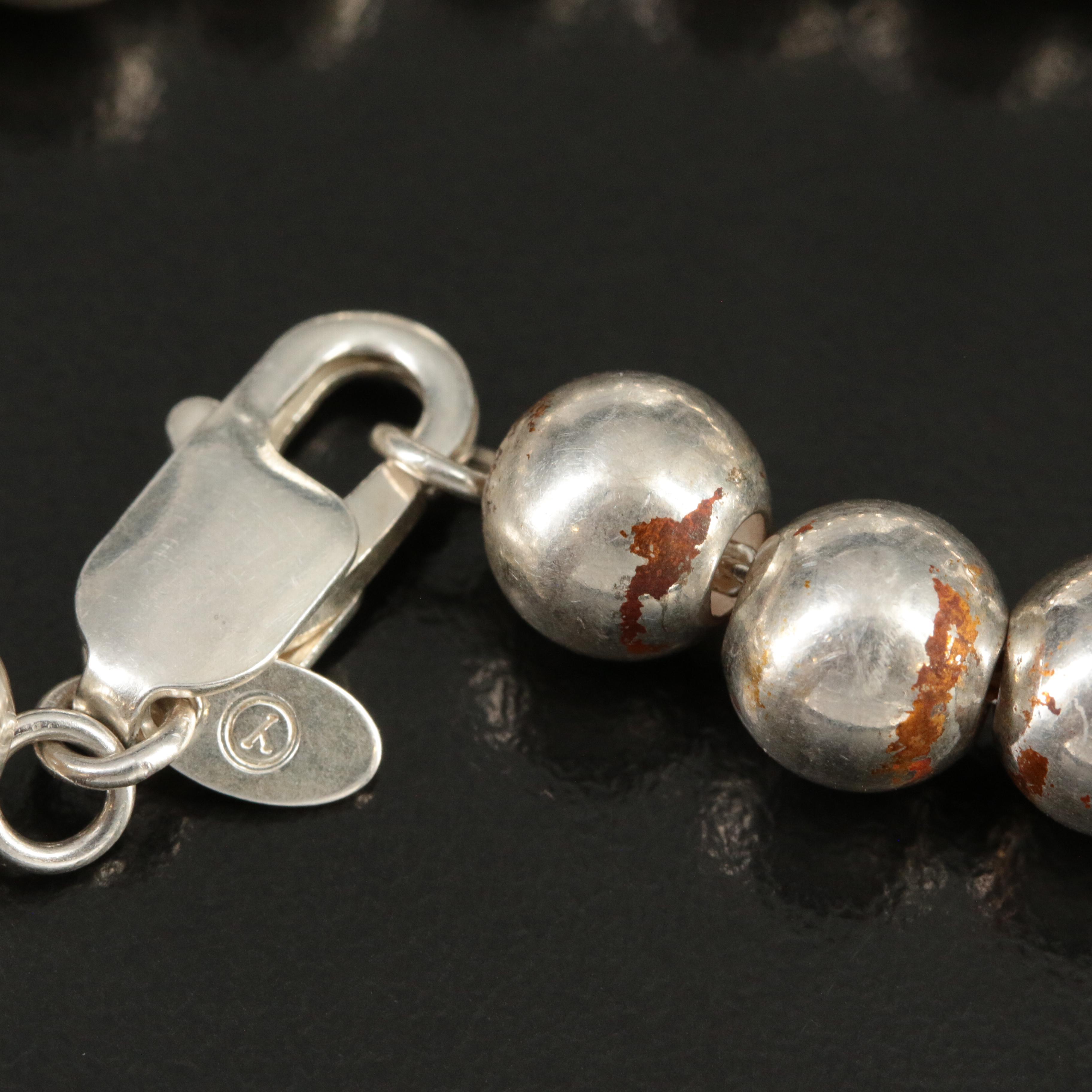 David Yurman Sterling Stack Ring and Beaded Bracelet