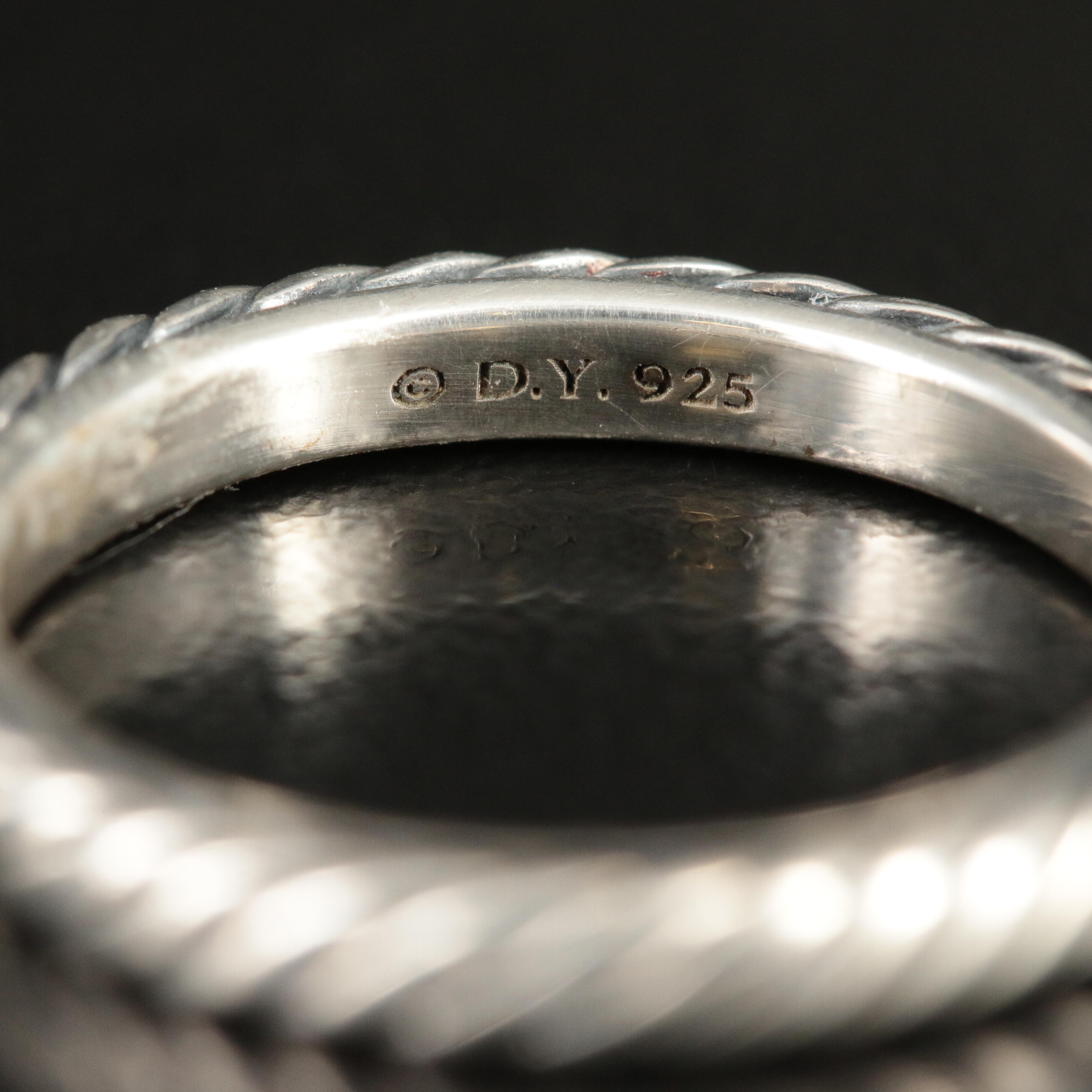 David Yurman Sterling Stack Ring and Beaded Bracelet