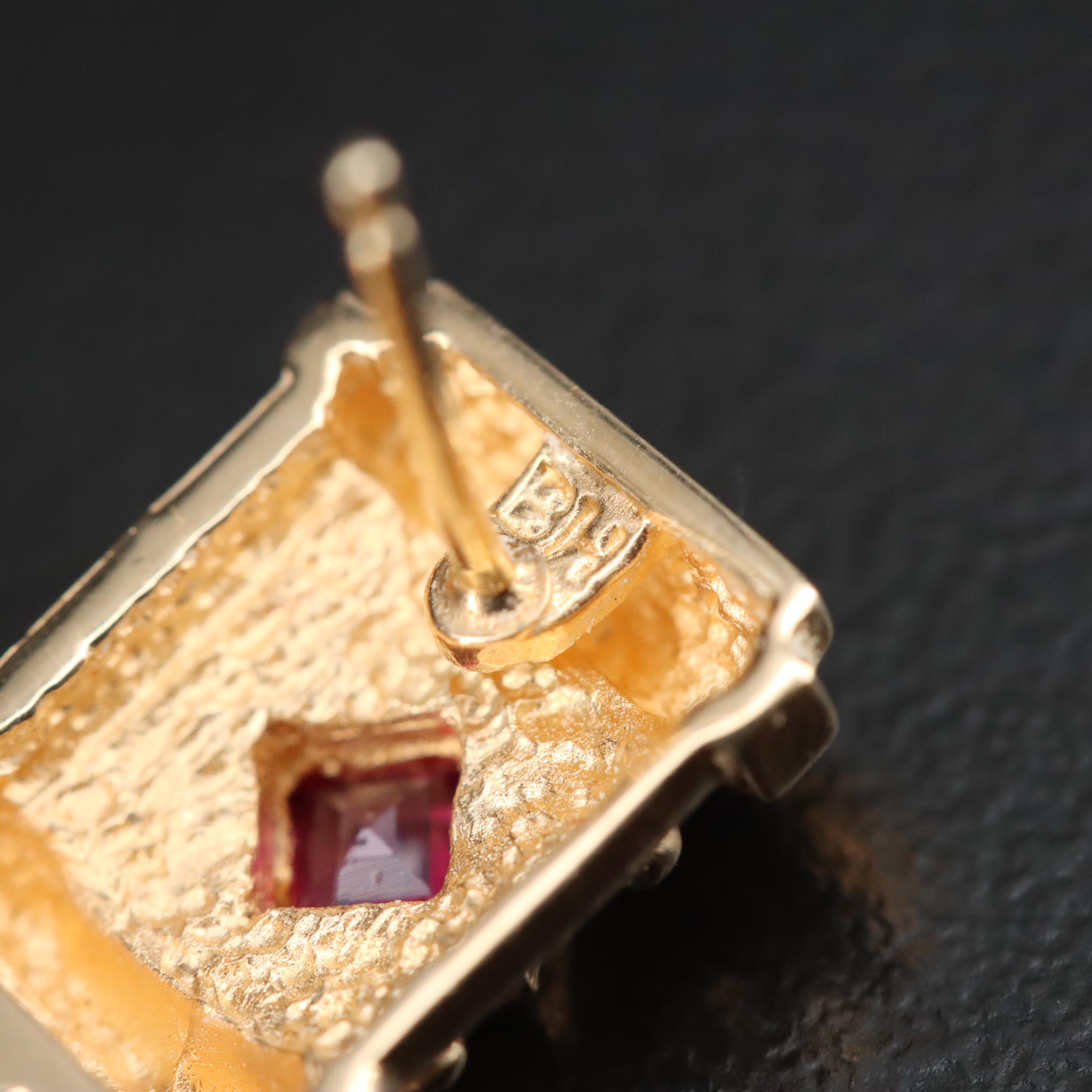 14K Ruby and Sapphire Earrings