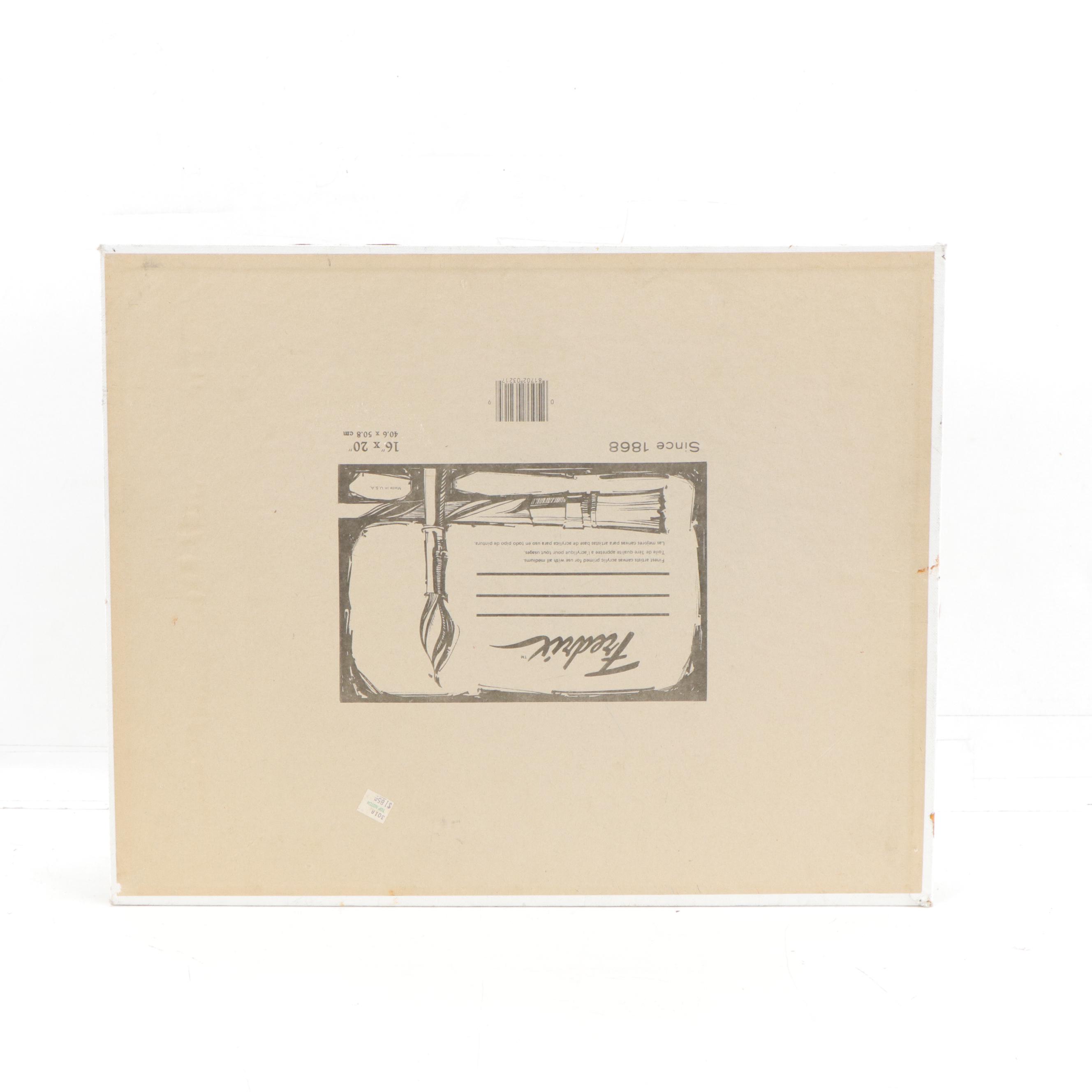 S.M. Sokol Acrylic Painting of Chair, 1988