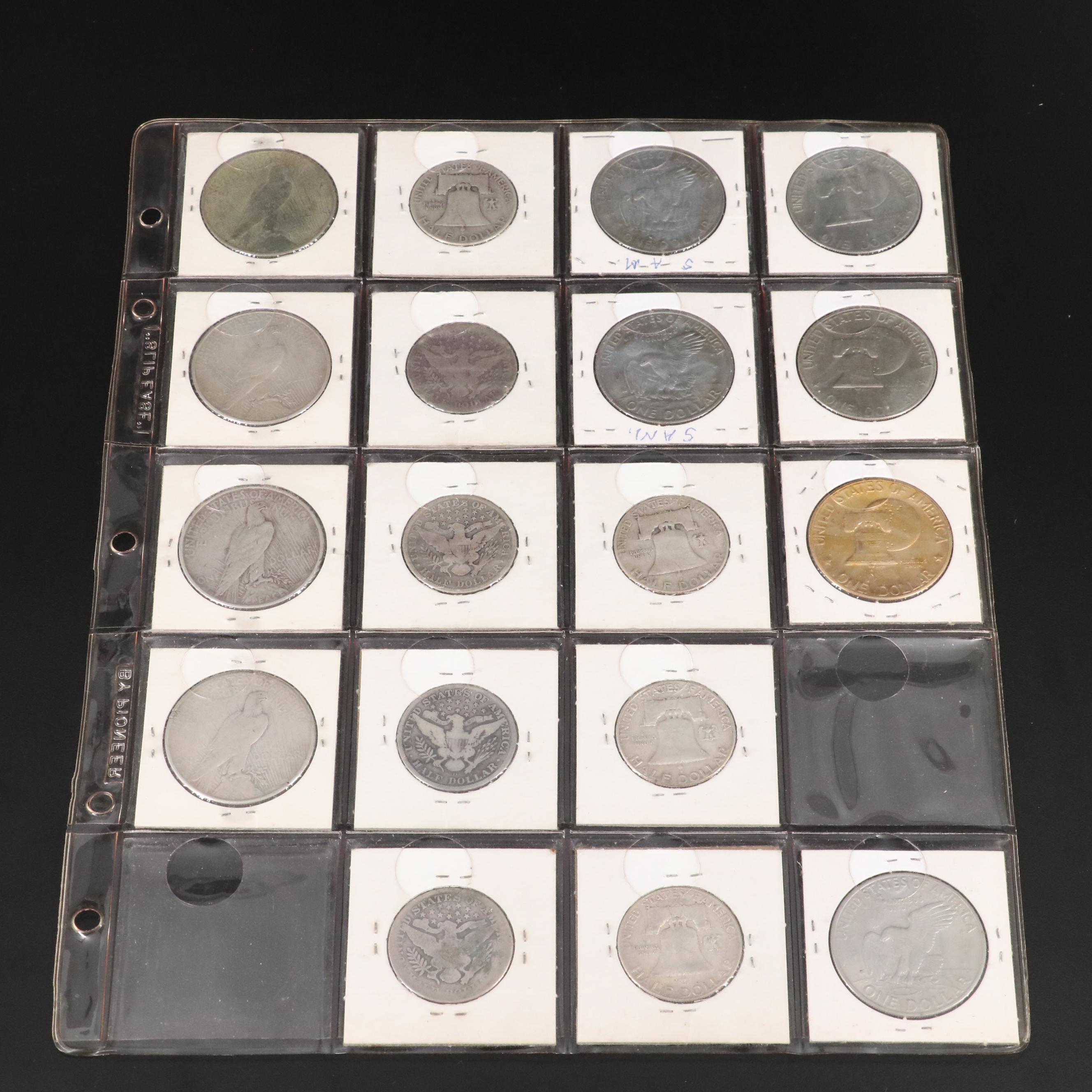 Assortment of Silver Half Dollars, Silver Dollars and More