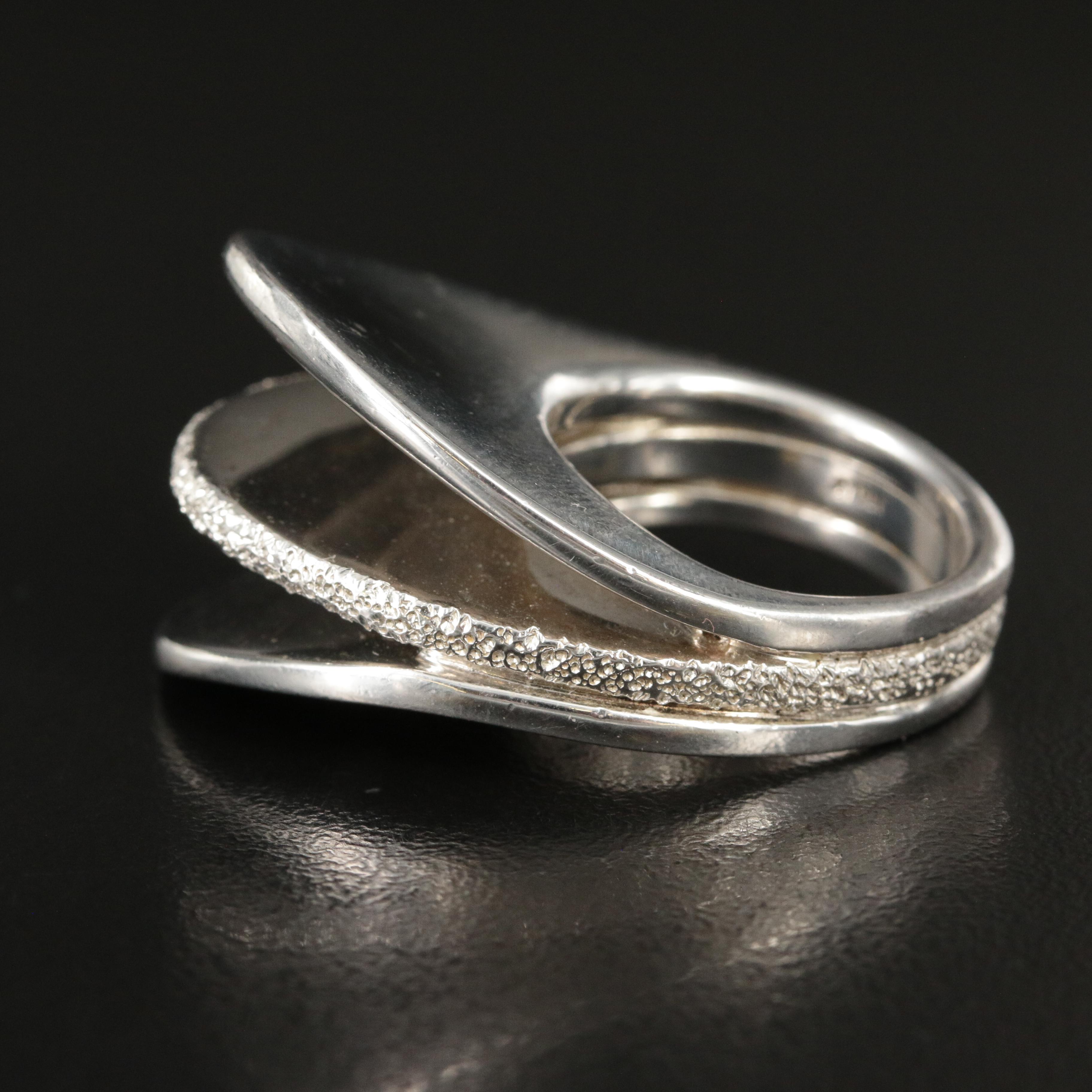 Pianegonda Sterling Triple Ridge Architectural Ring