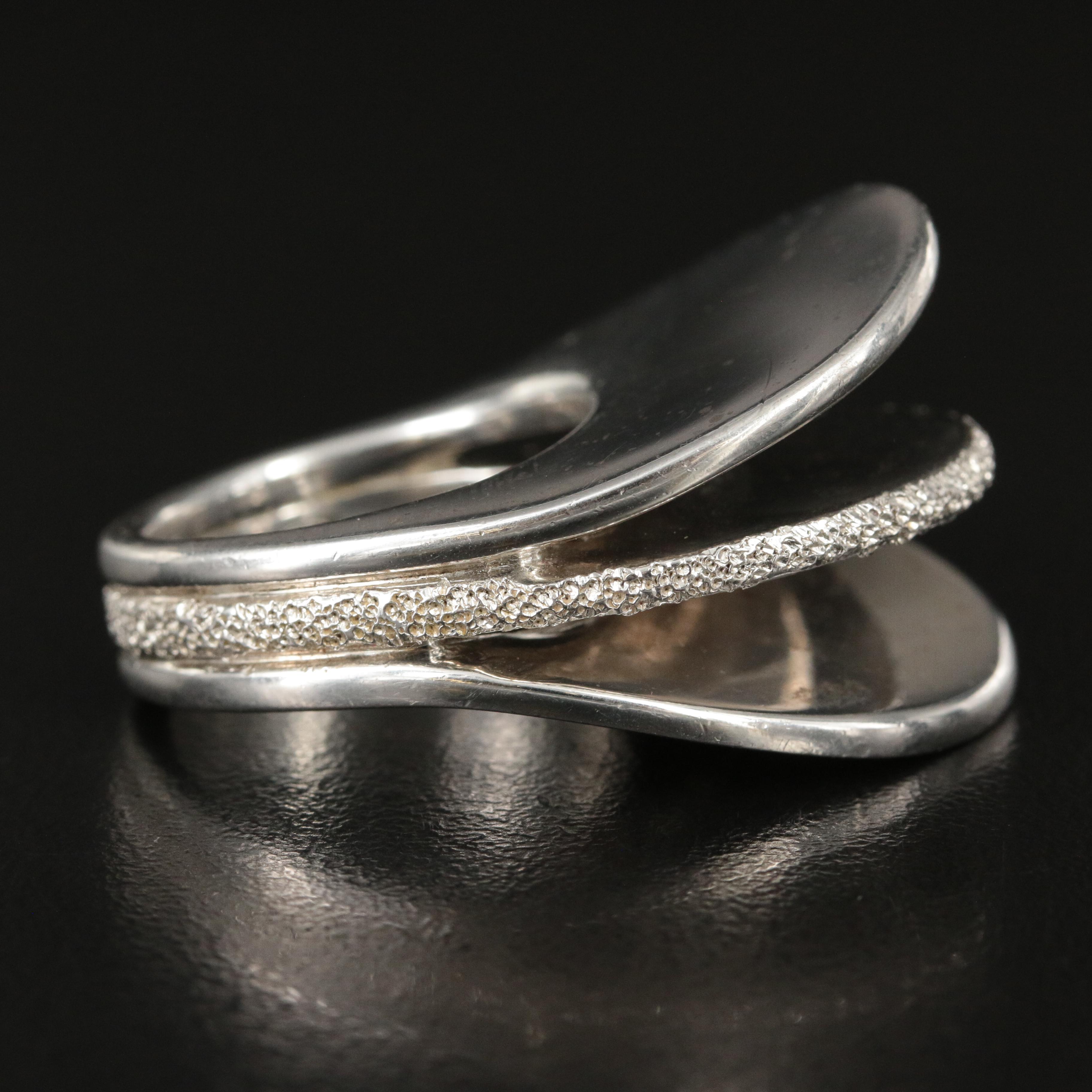 Pianegonda Sterling Triple Ridge Architectural Ring