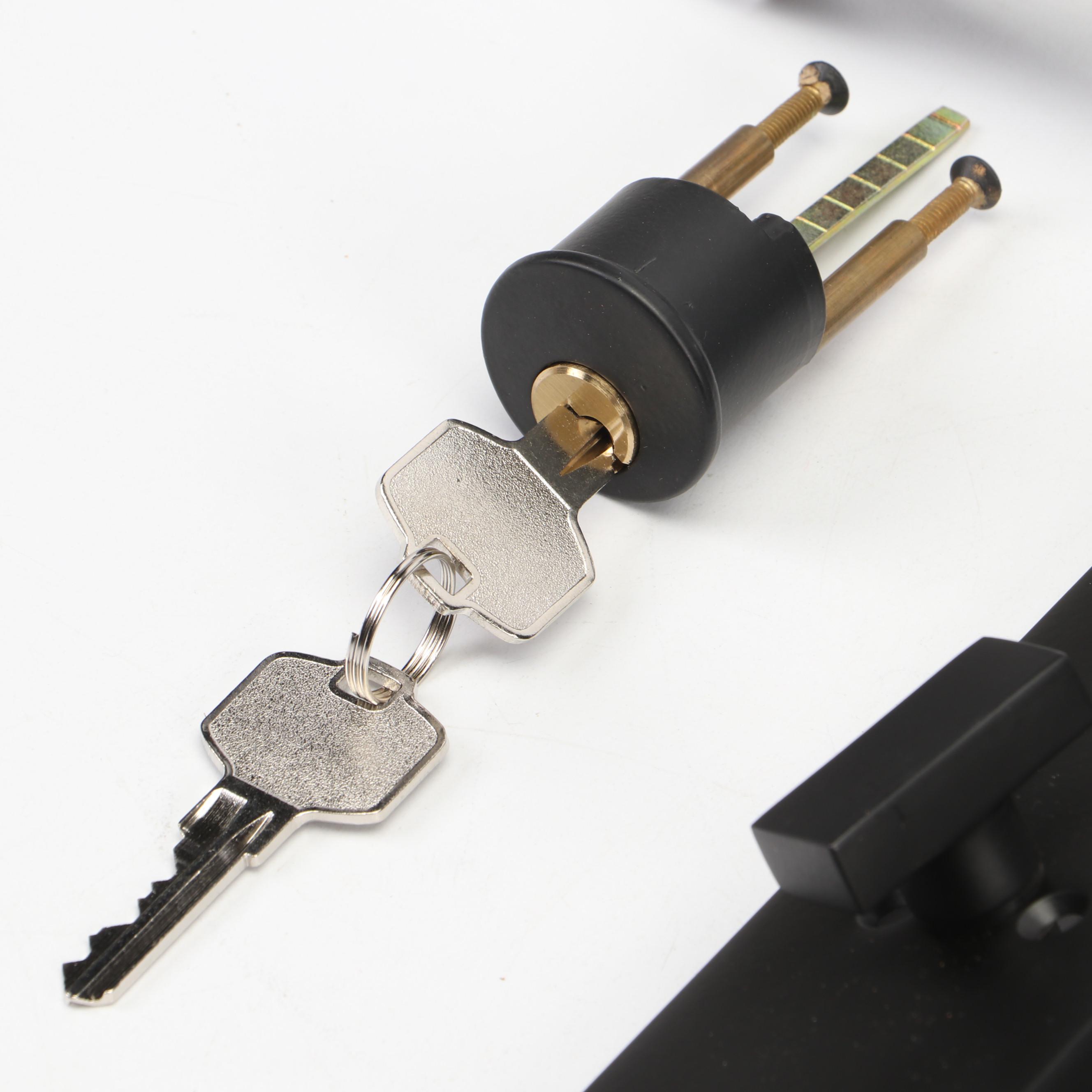 Signature Hardware Satin Black Geometric Solid Brass Entrance Door Set