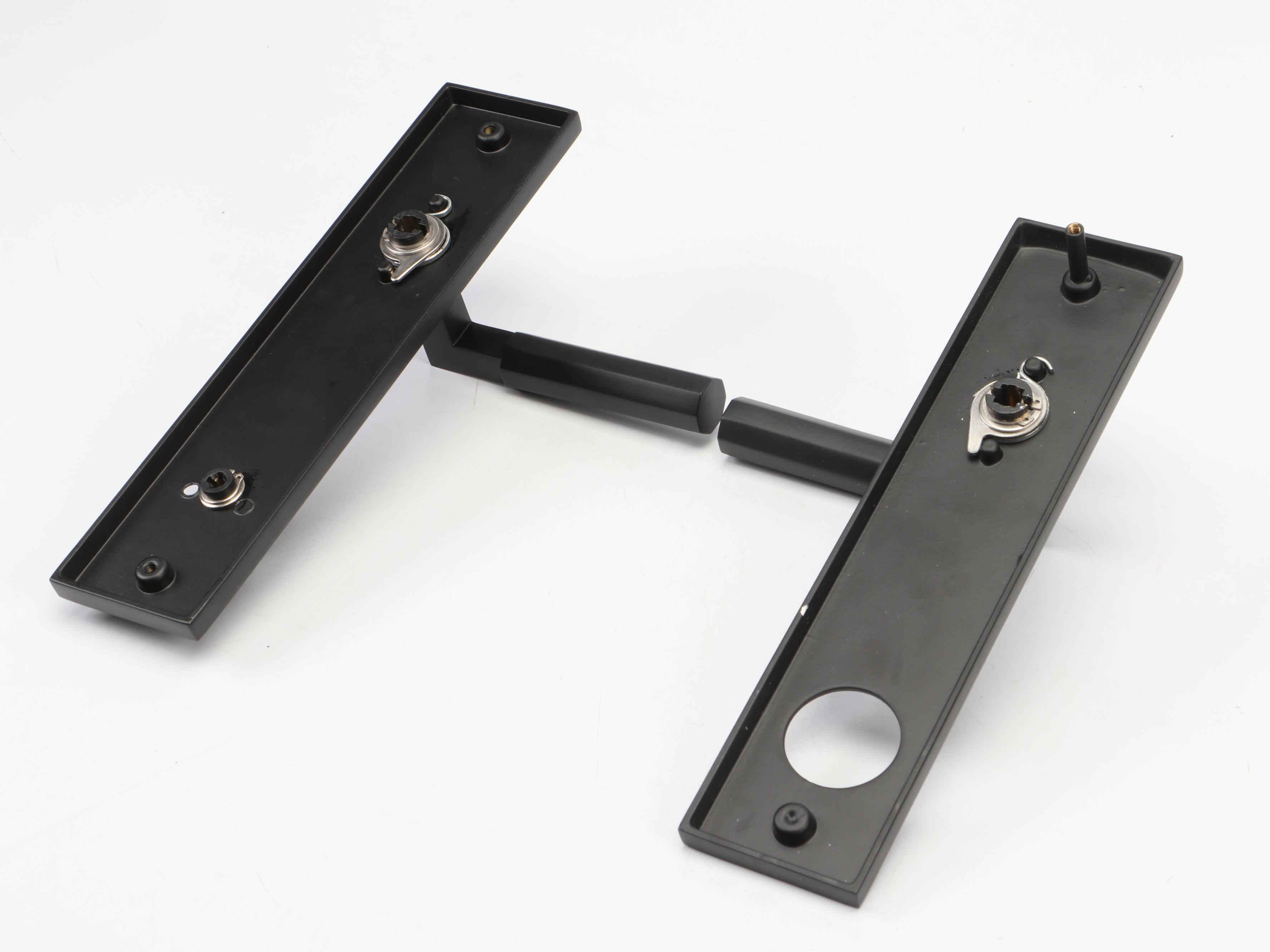 Signature Hardware Satin Black Geometric Solid Brass Entrance Door Set