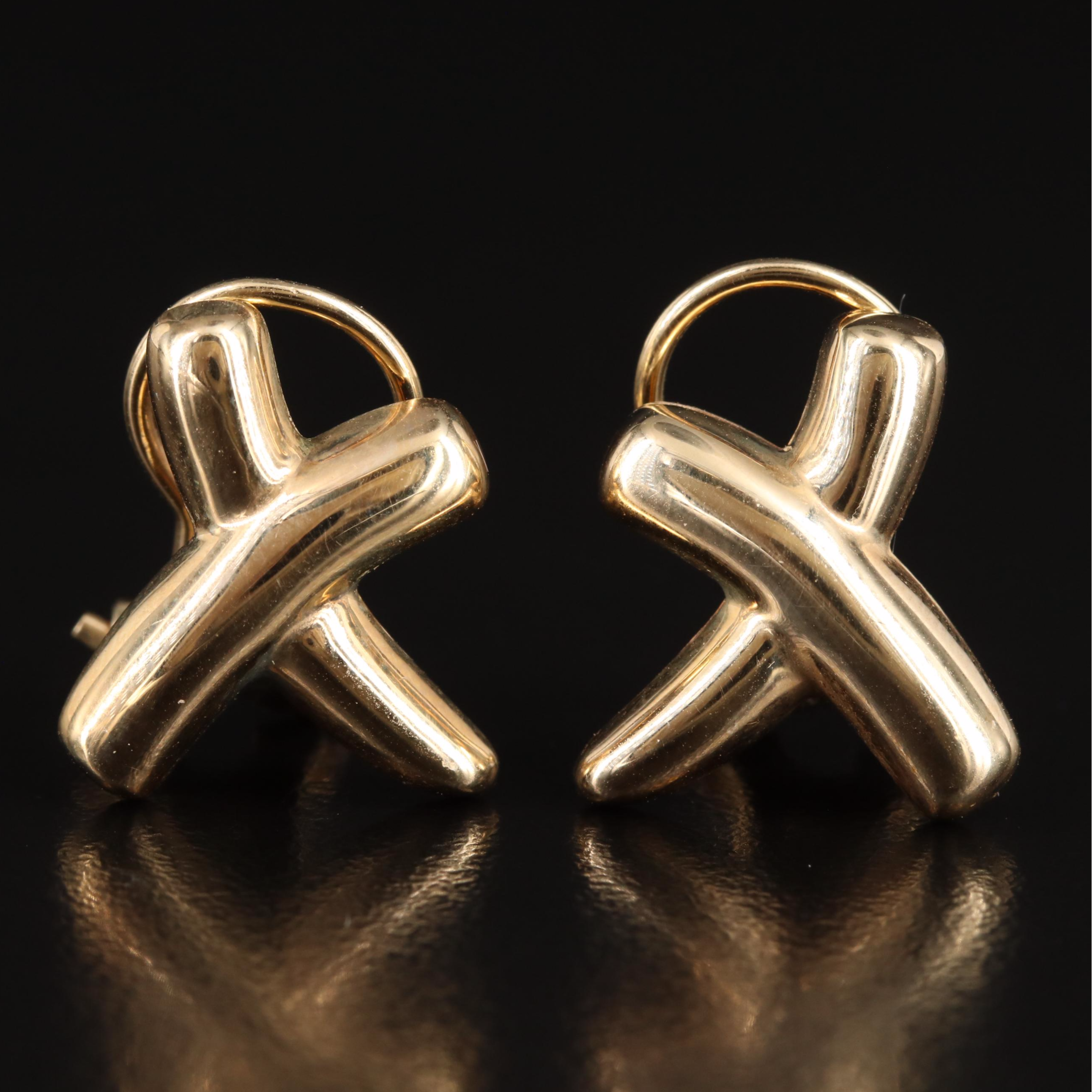 14K "X" Clip Earrings