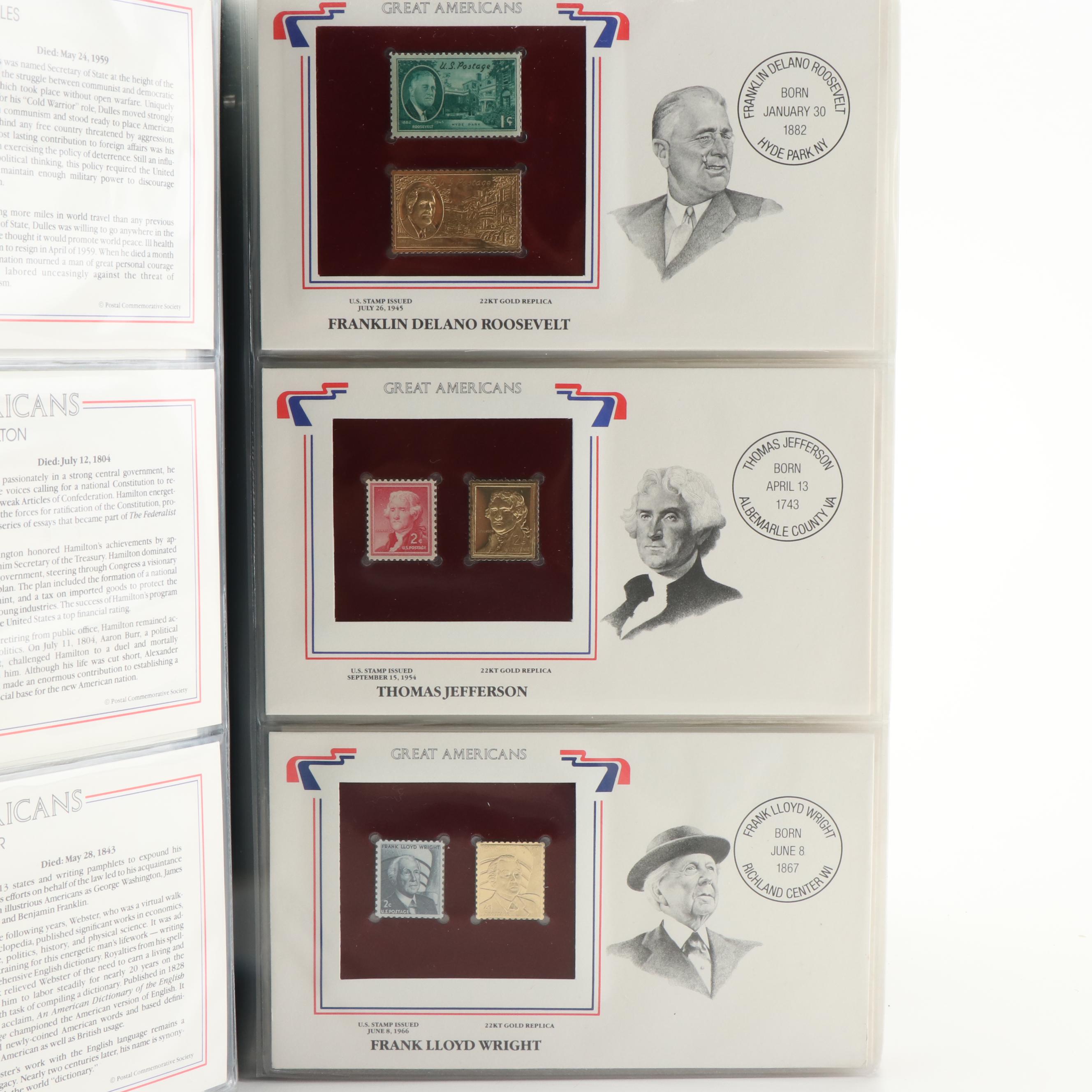 "Great Americans On United States Stamps"