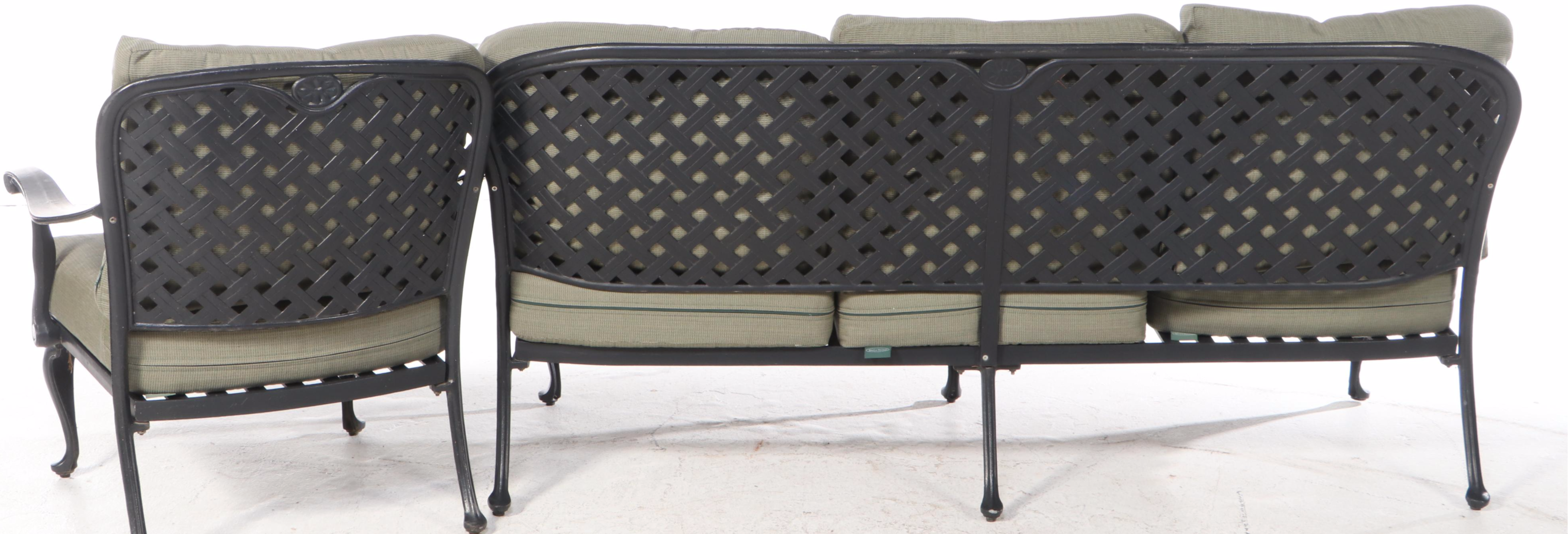 Contemporary Cast Aluminum Patio Lounge Seating Set