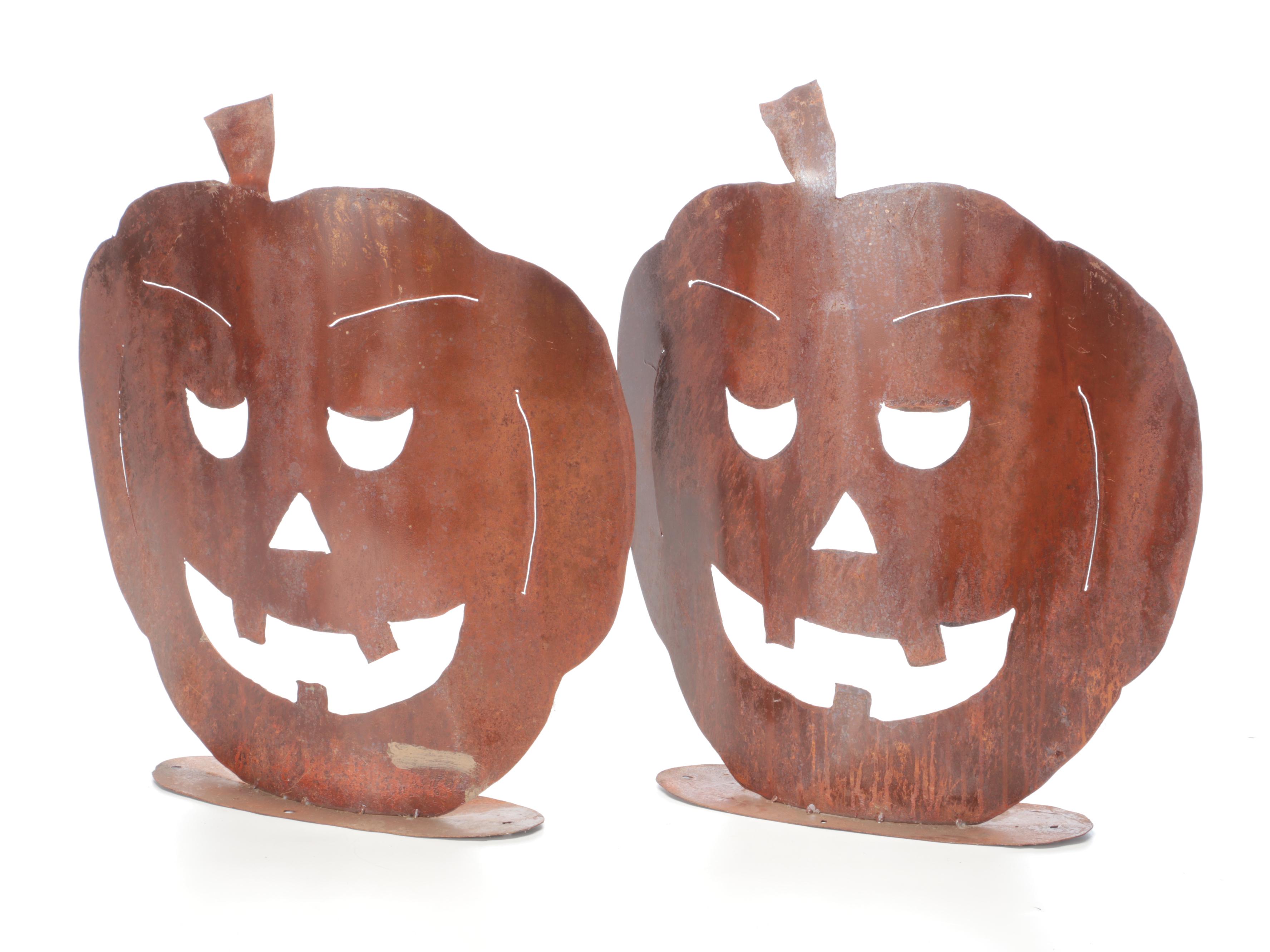 Metal Jack-O-Lantern Halloween Decorations