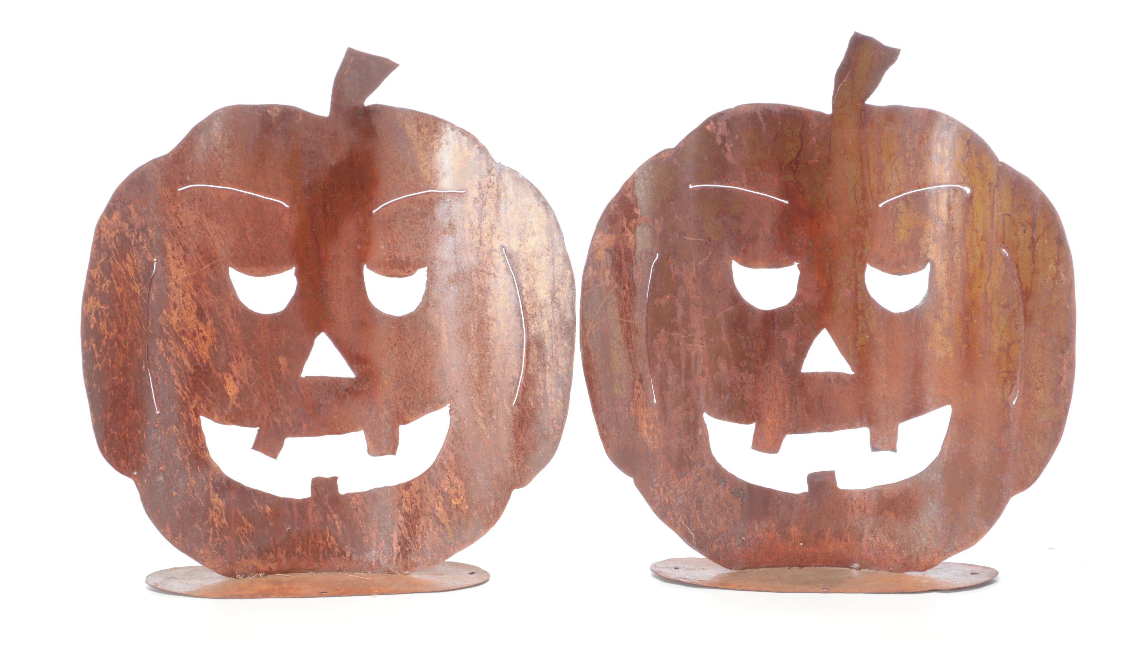 Metal Jack-O-Lantern Halloween Decorations