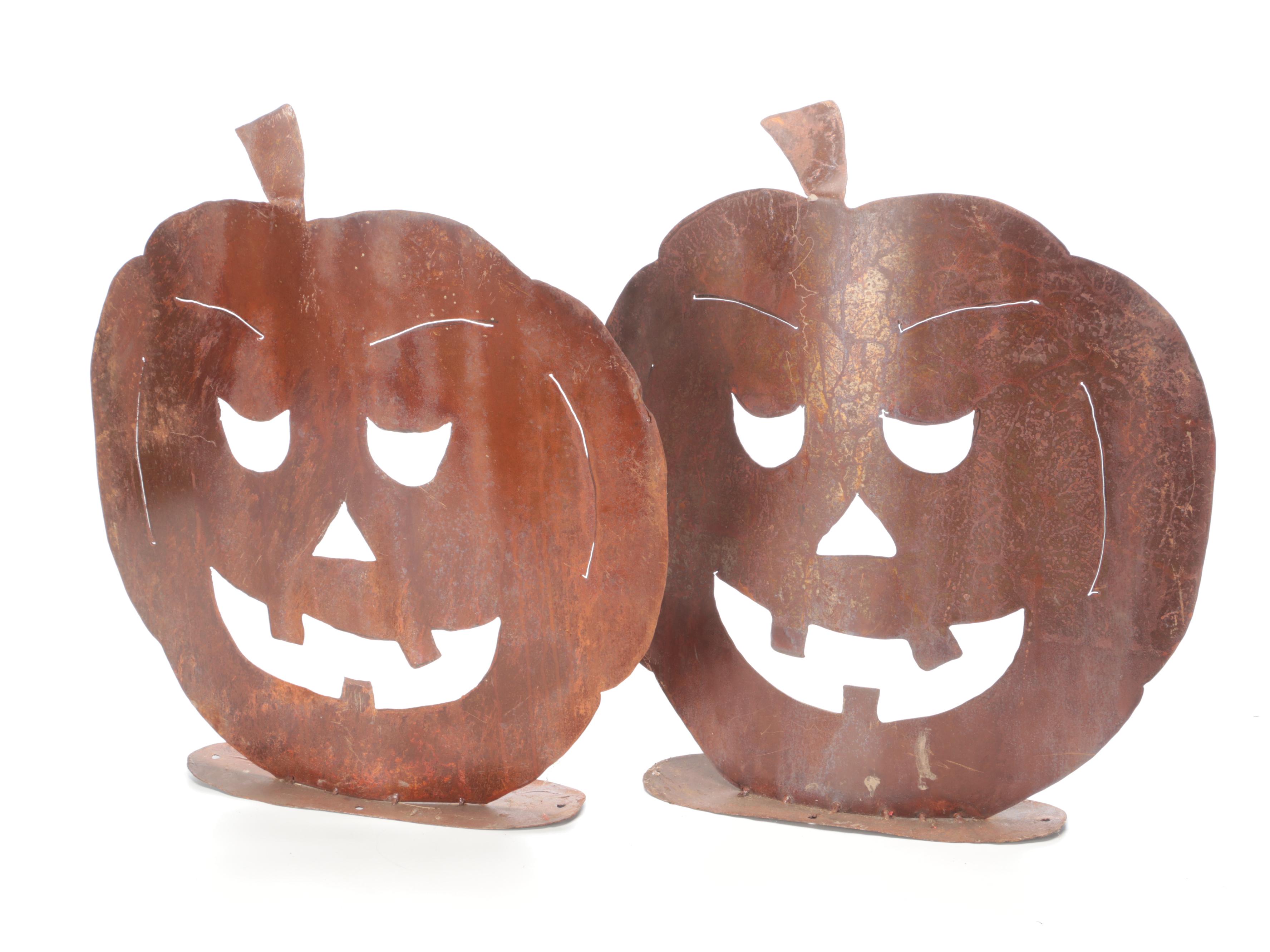 Metal Jack-O-Lantern Halloween Decorations