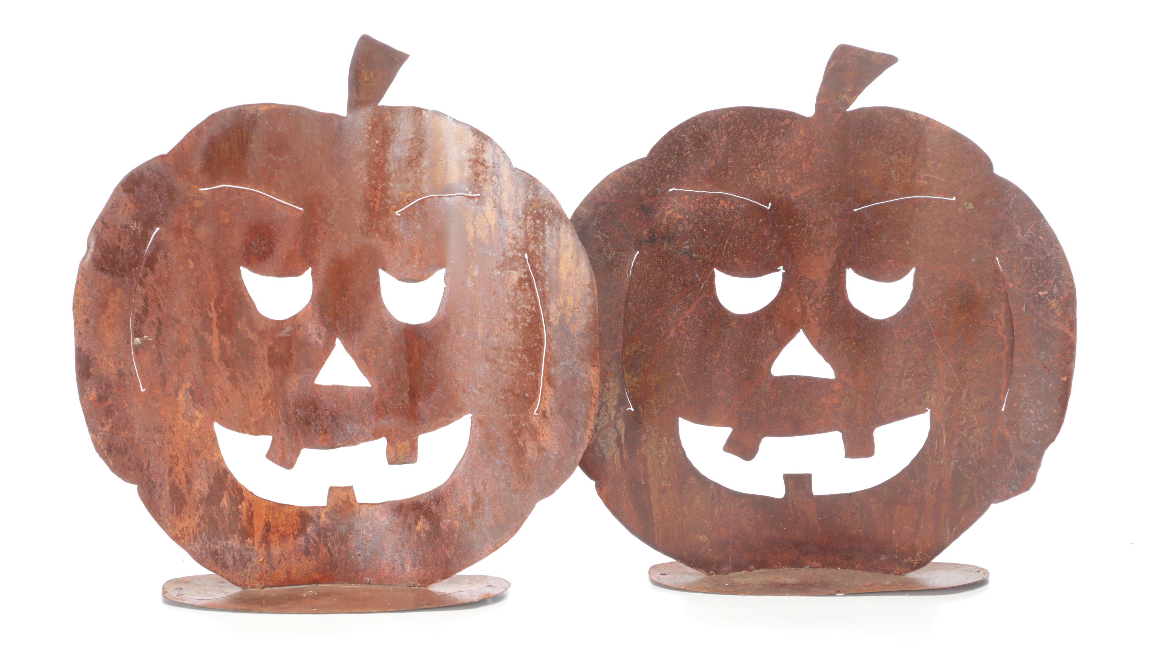 Metal Jack-O-Lantern Halloween Decorations