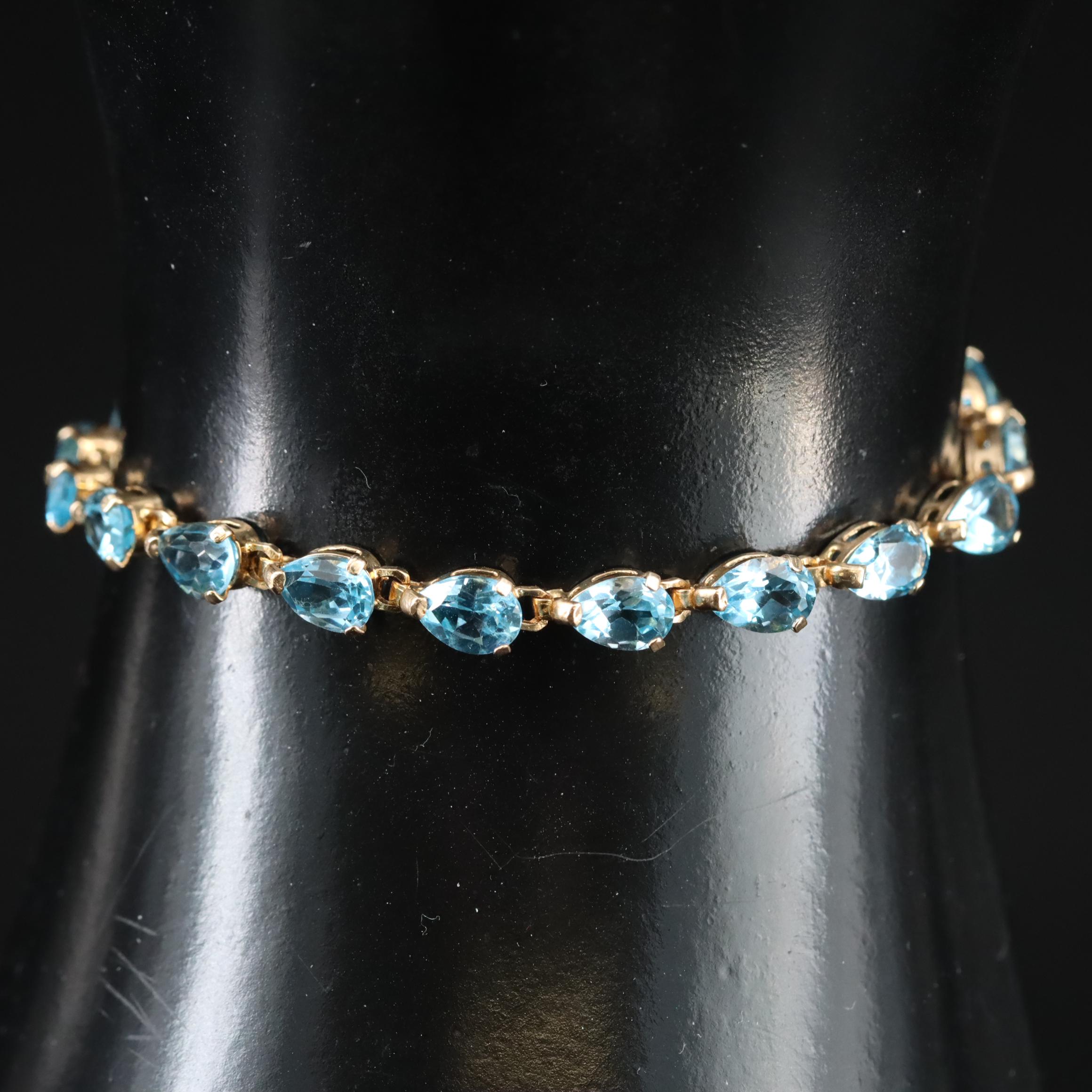 10K Topaz Line Bracelet