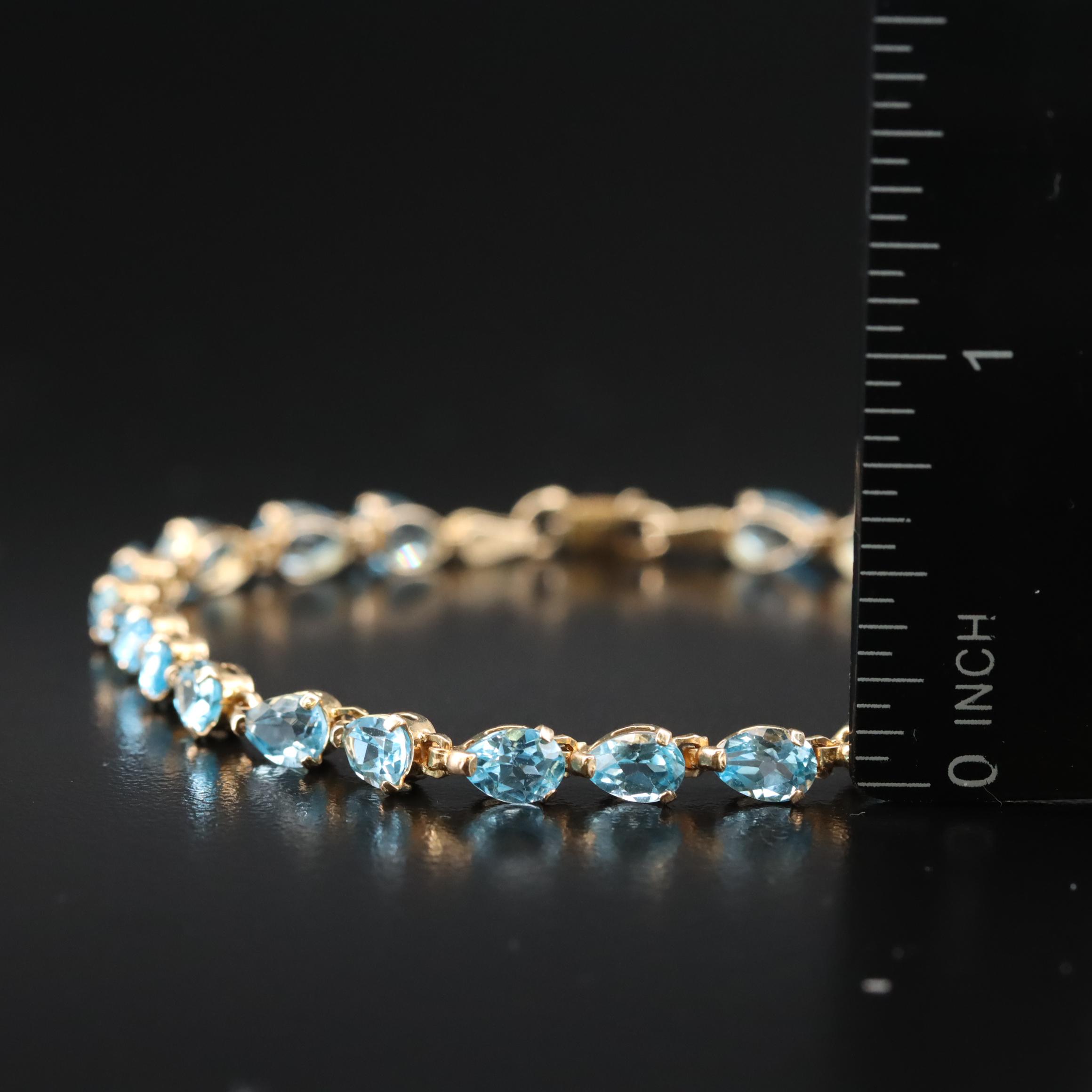 10K Topaz Line Bracelet