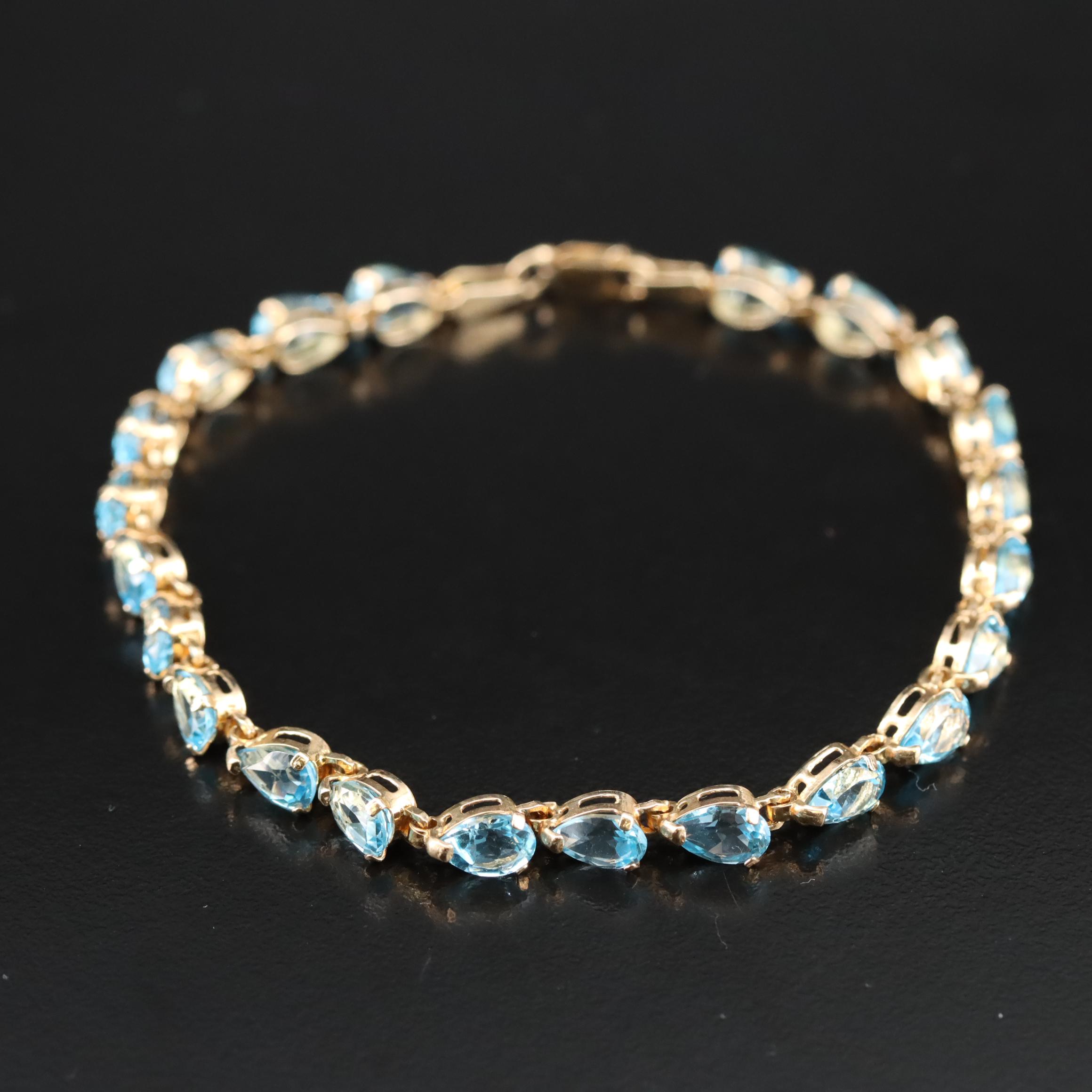 10K Topaz Line Bracelet