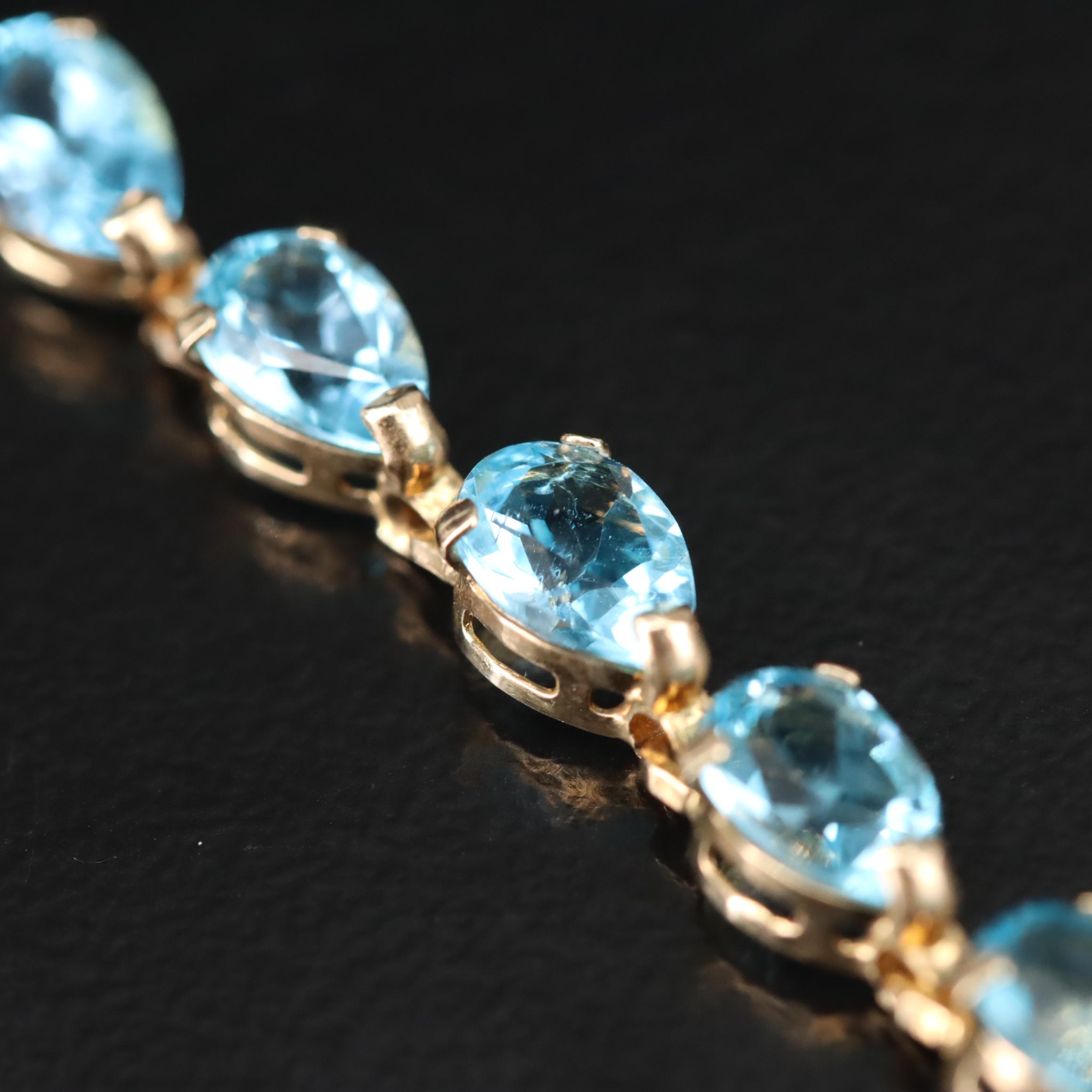 10K Topaz Line Bracelet