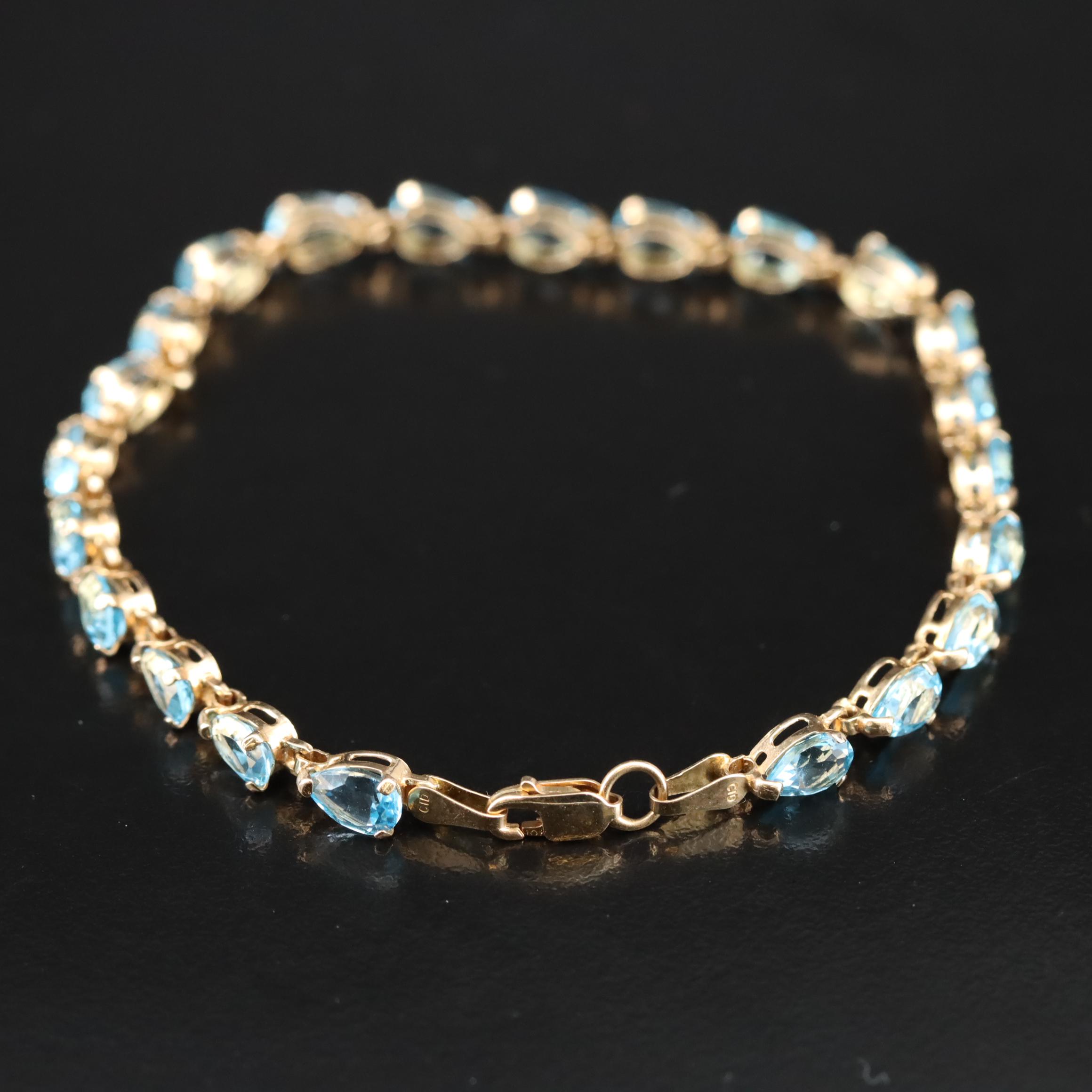10K Topaz Line Bracelet