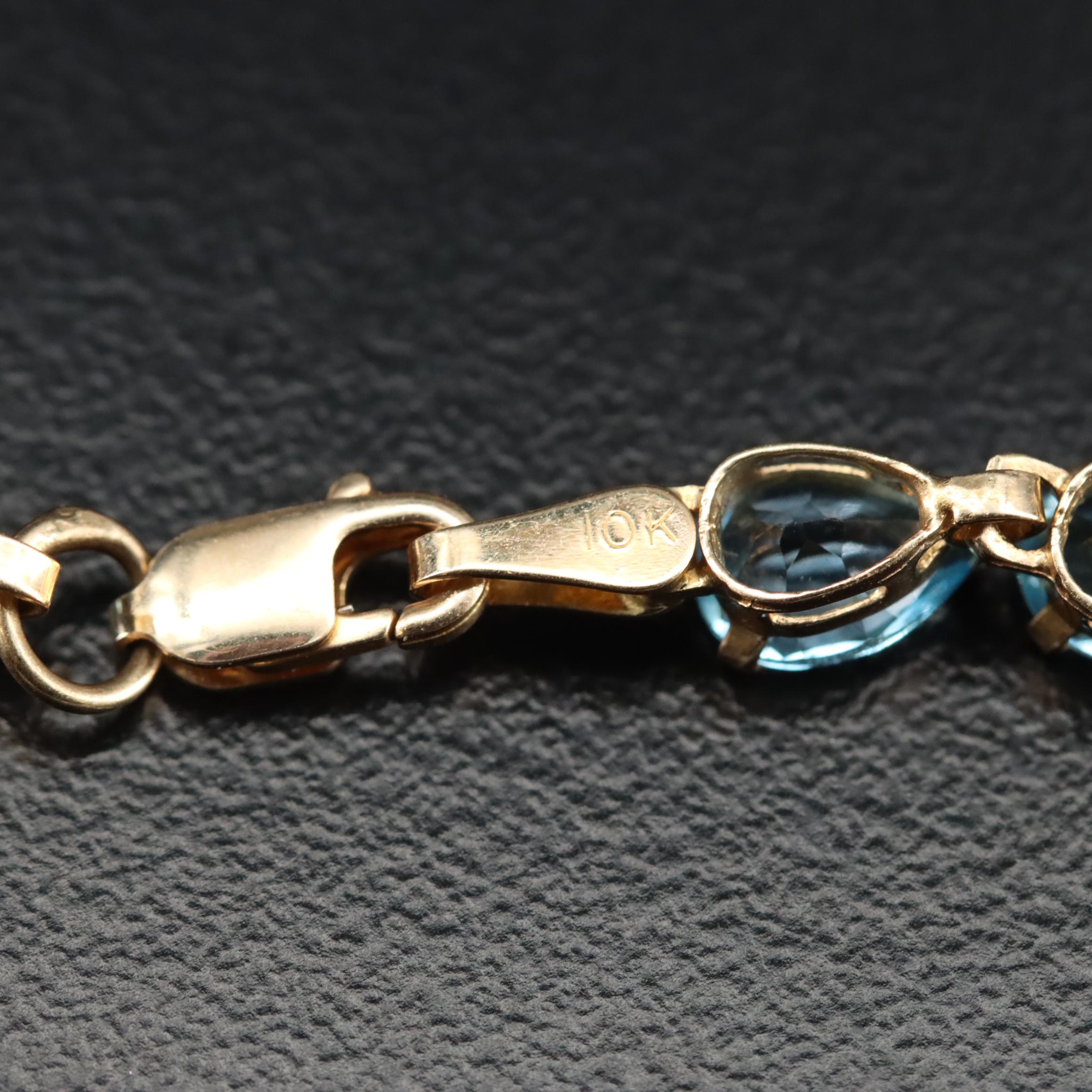 10K Topaz Line Bracelet